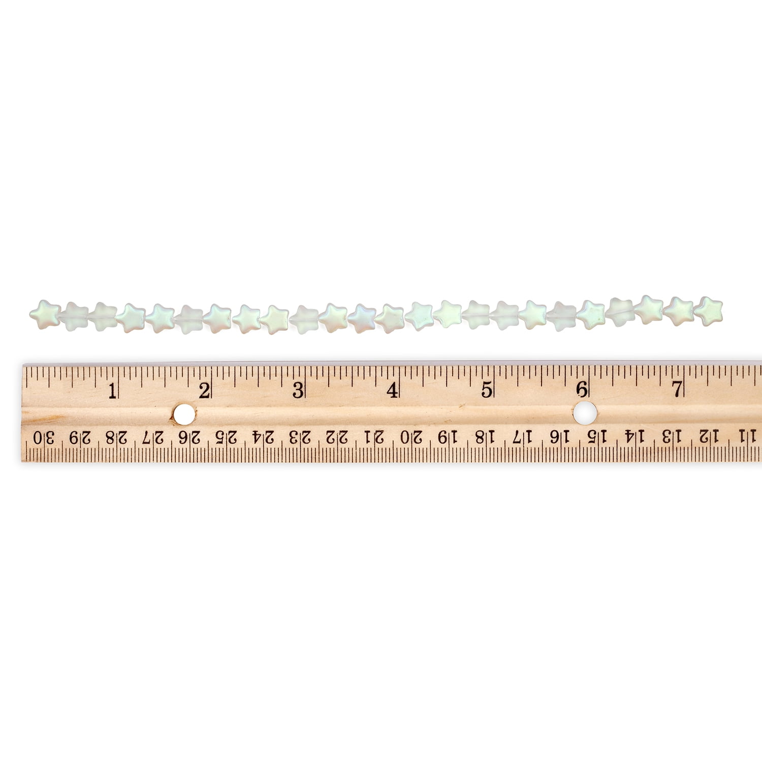 CousinDIY Frosted Opalescent Star Glass Beads for Jewelry Making (Clear, 2 Pack, 7.5 in Strand) a6d47