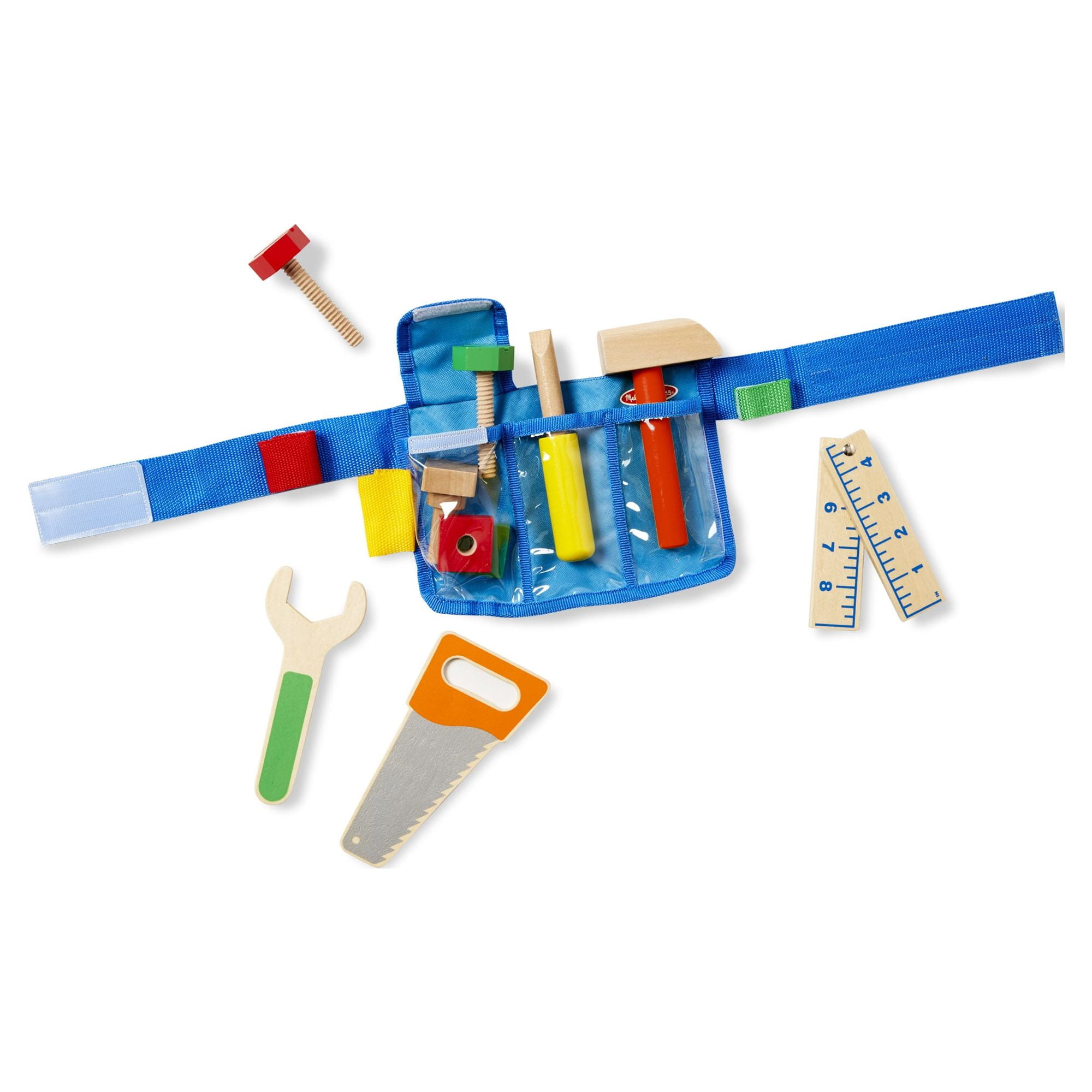 Melissa & Doug Deluxe Tool Belt Set with Wooden Construction Toys (14 Piece Set) y1twz