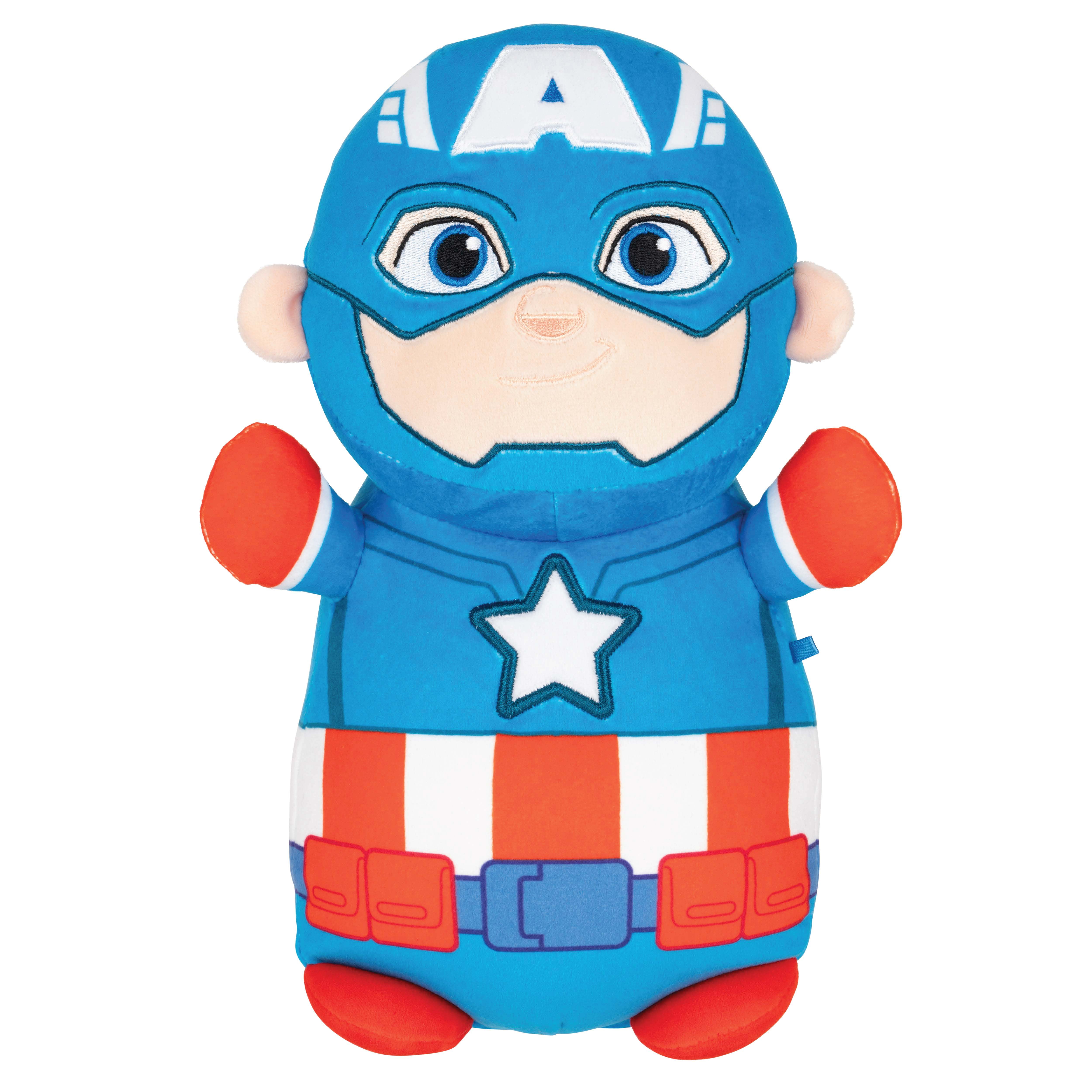 Squishmallows Marvel Captain America HugMees Plush Toy (Blue/Red, 10 in) egbm0