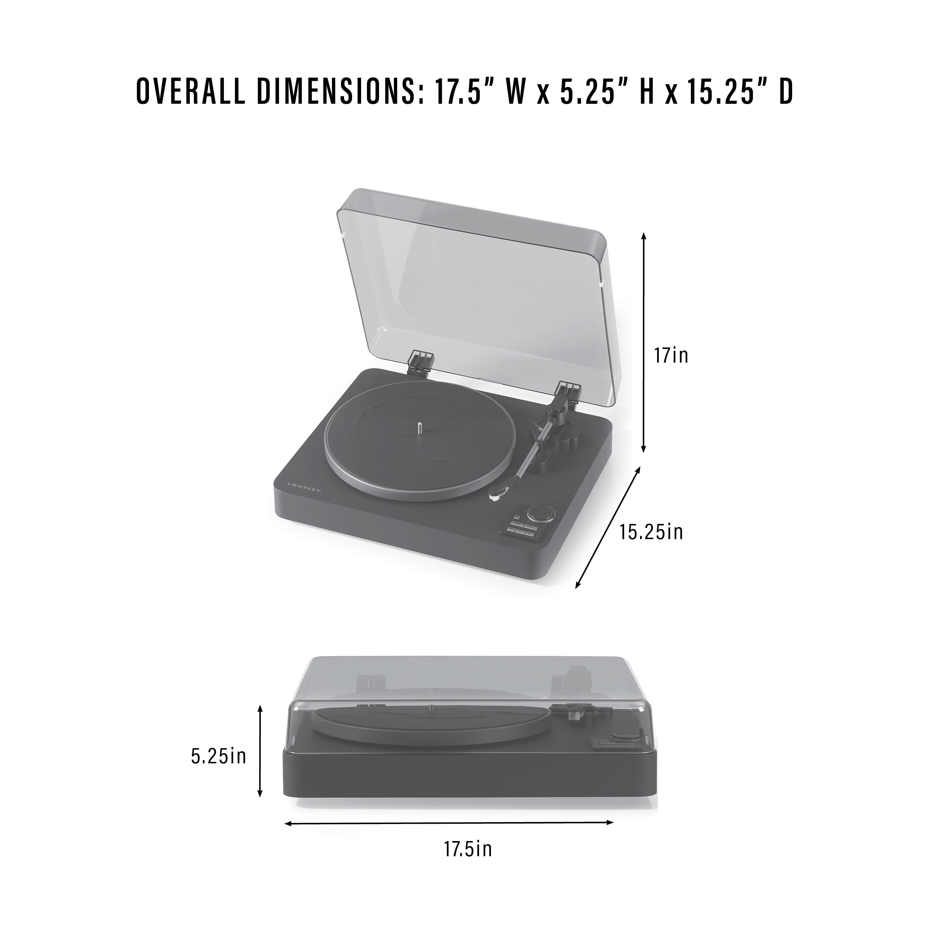 Crosley C300 Fully Automatic Bluetooth Vinyl Record Player (Black, 2-Speed) o8hkg