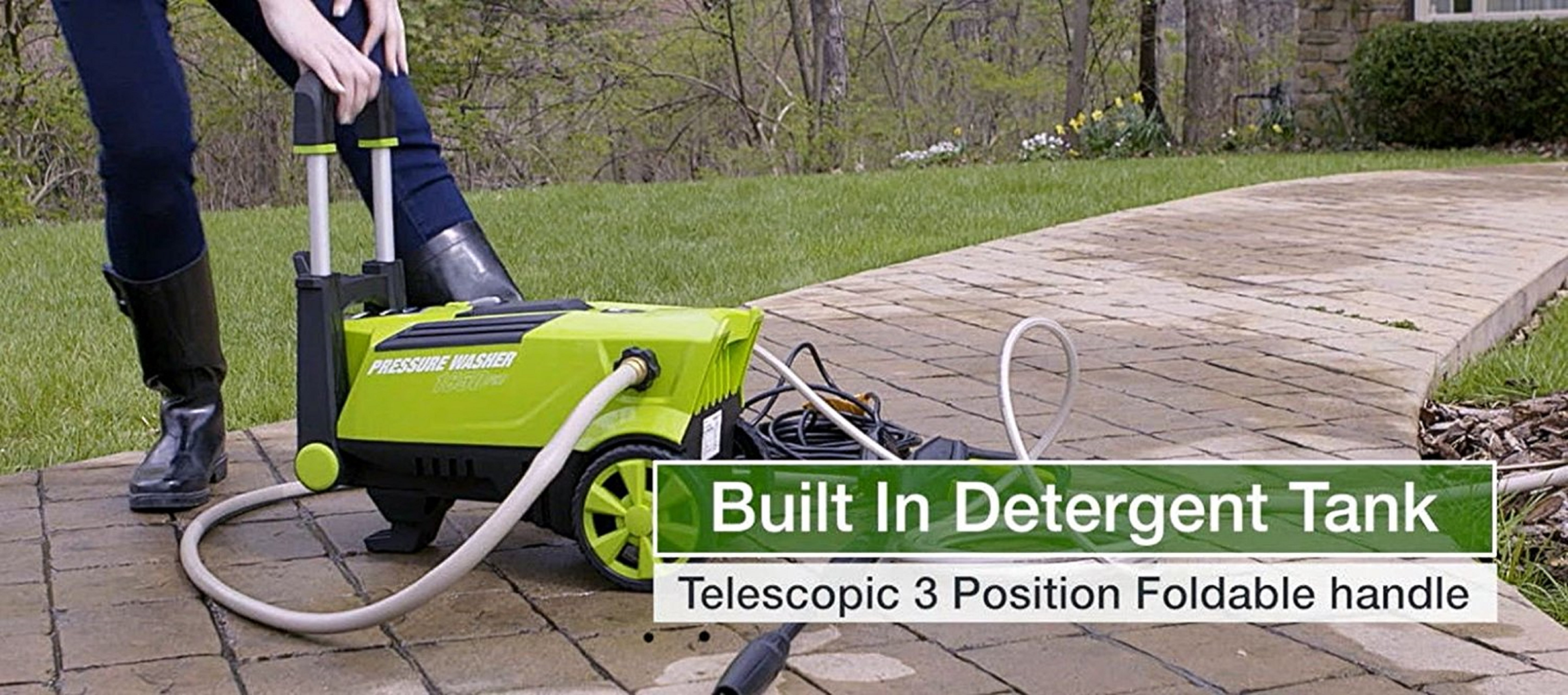 Earthwise PW16503 Electric Pressure Washer (1650 PSI, 20 ft Hose) fze5x