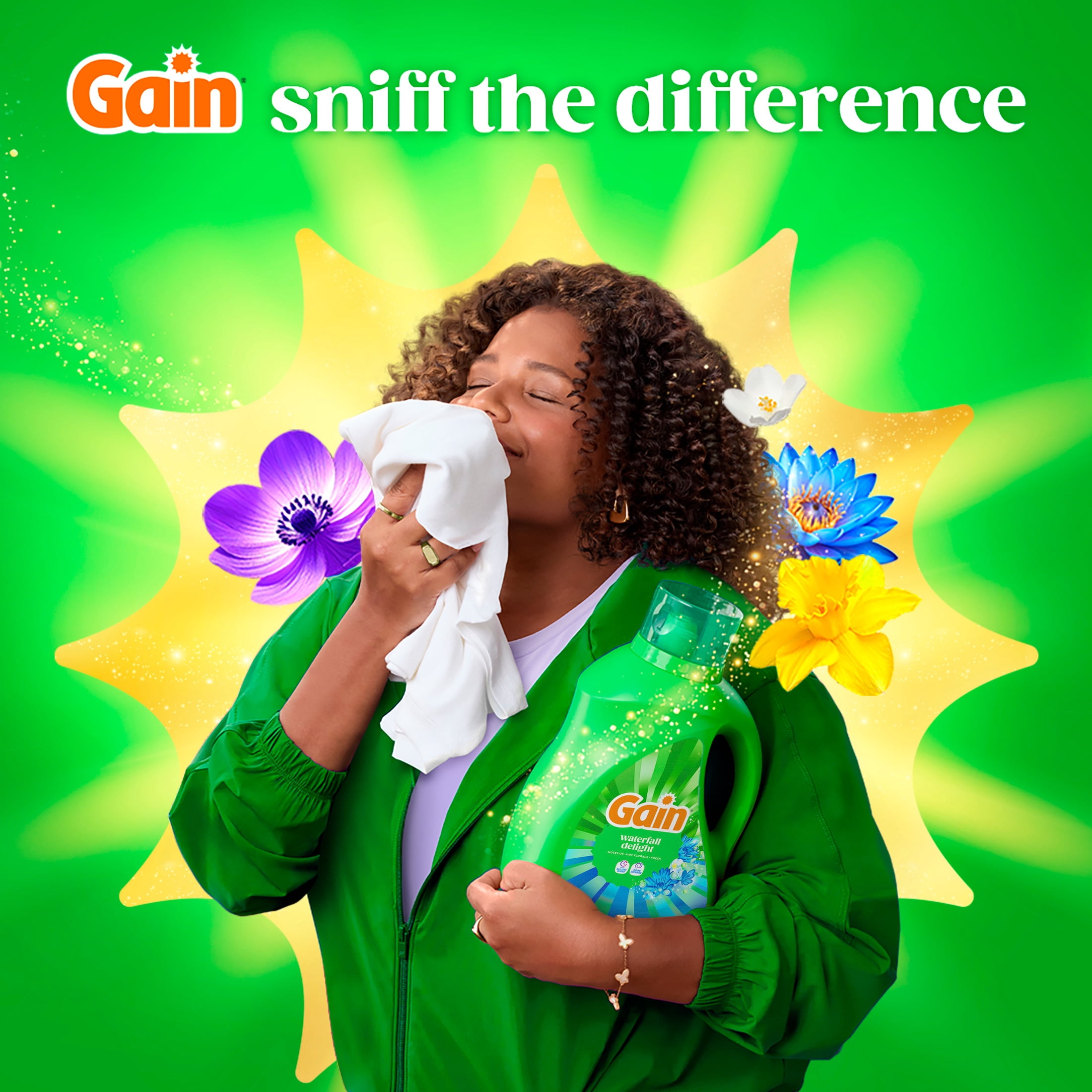 Gain Liquid Laundry Detergent, Odor Defense, Waterfall Delight Scent (177 fl oz, 134 Loads) dutgs