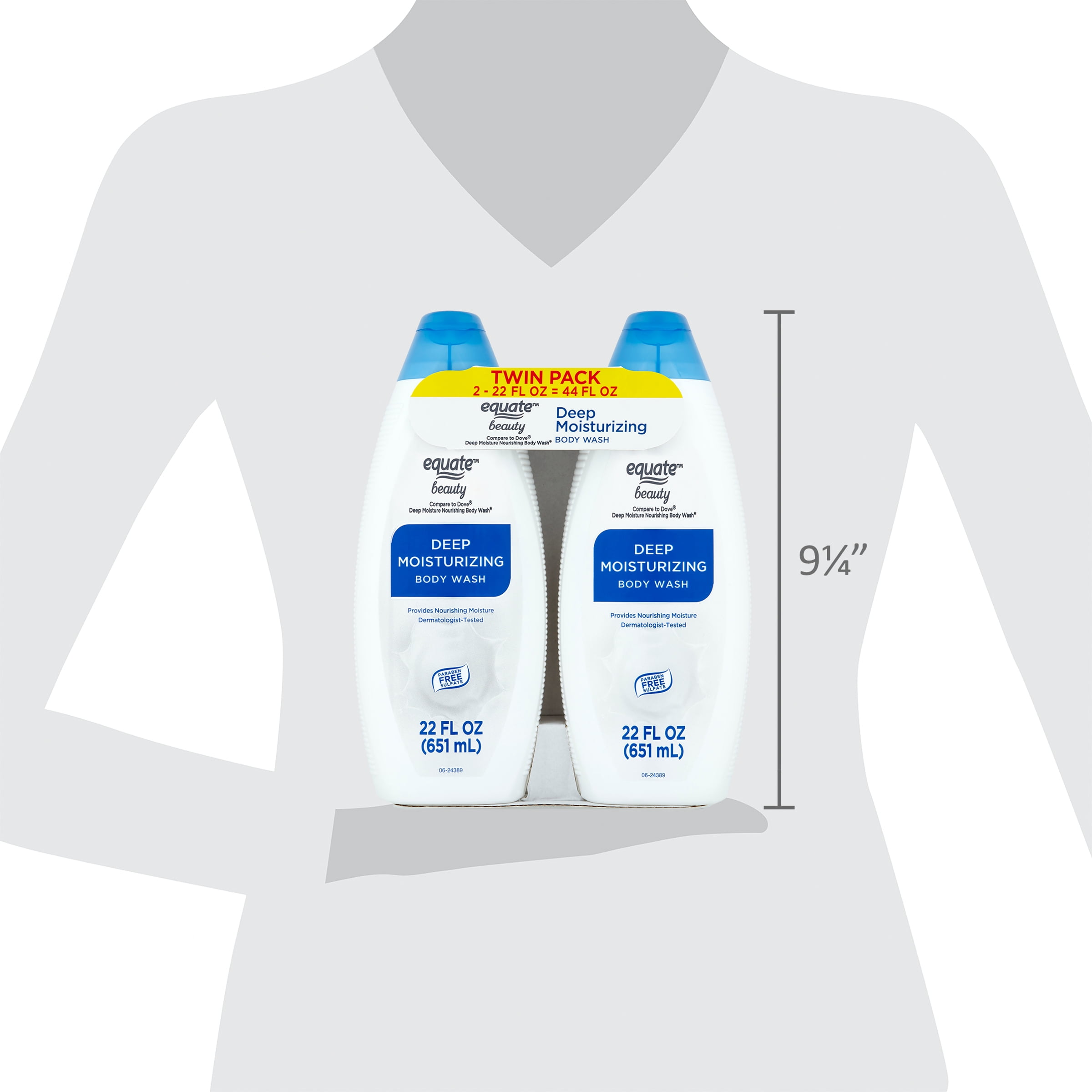 Equate Beauty Deep Moisturizing Body Wash, Nourishing Skin Cleanser (2 Pack, 22 fl oz each) qi4ey