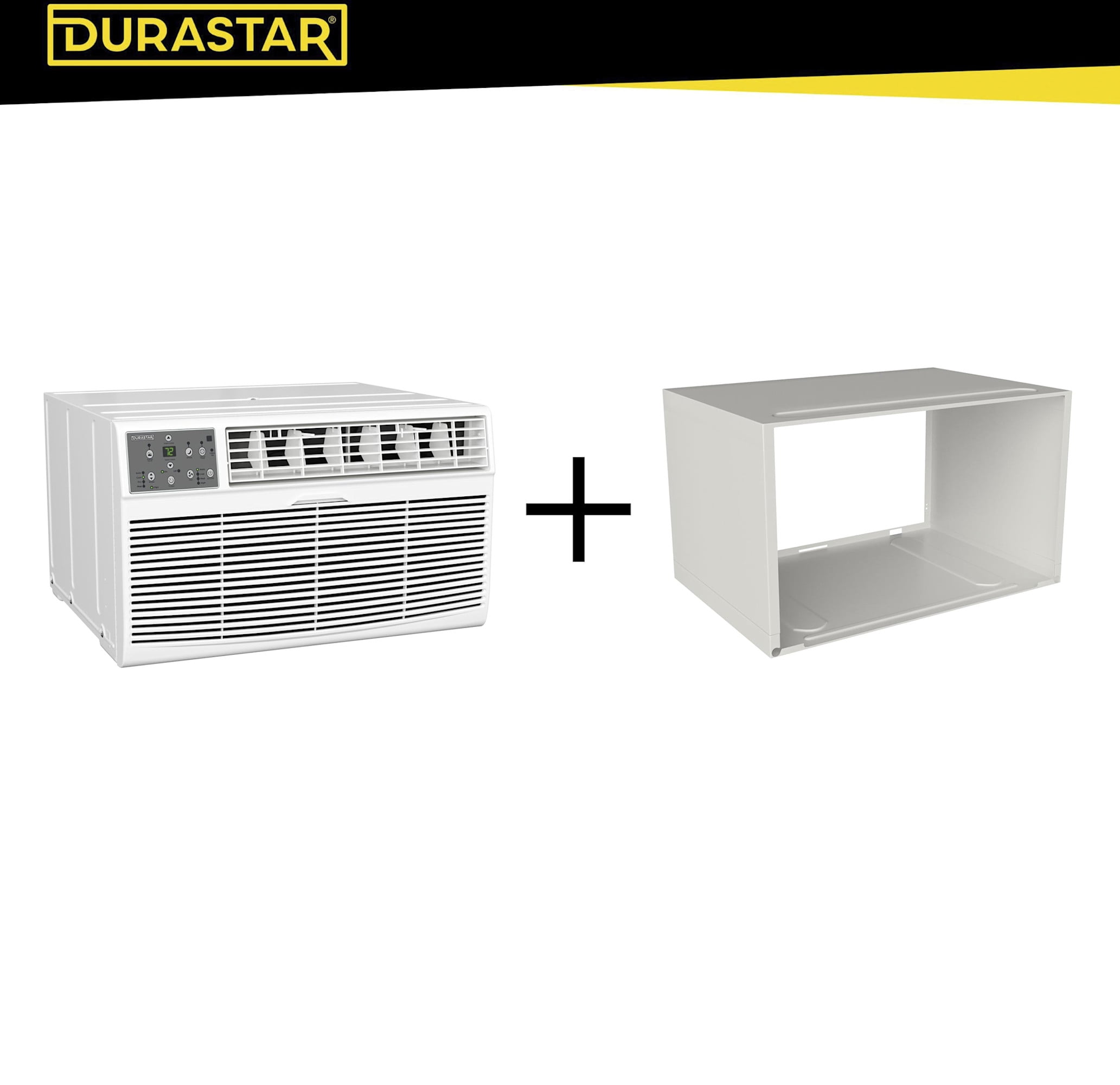 Durastar 14000 BTU Through the Wall Air Conditioner with 10000 BTU Supplemental Heating and Remote Control (White, 208/230V) hnplj