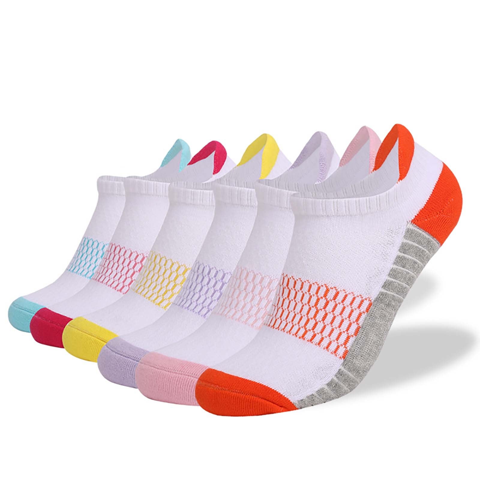 DOLKFU Mens Athletic Low-Cut Socks Breathable Cotton No Show Ankle Socks (Multicolor, 6 Pack, Size 13-15) hkzuh