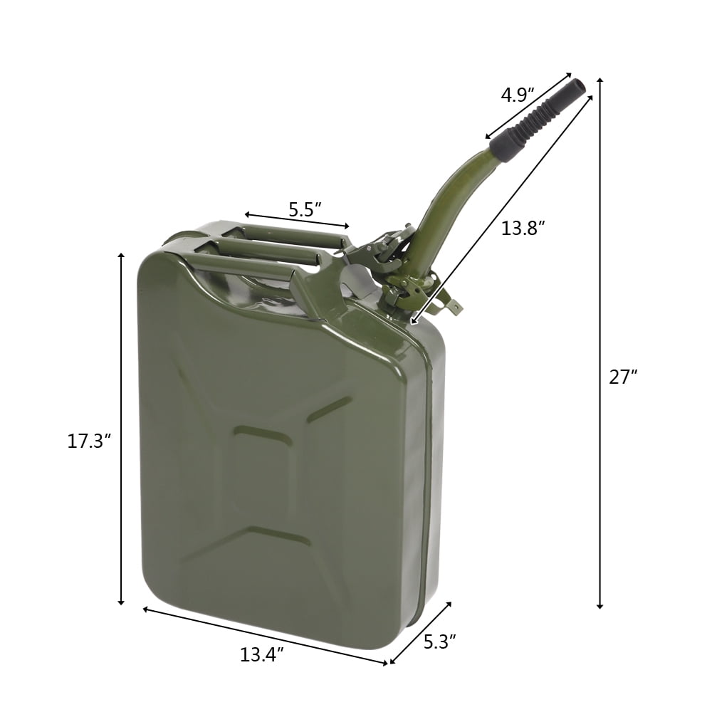 Ktaxon Portable Fuel Storage Container, Heavy-Duty Steel Emergency Backup Gas Carrier (Army Green, 5 gal) p4vv3