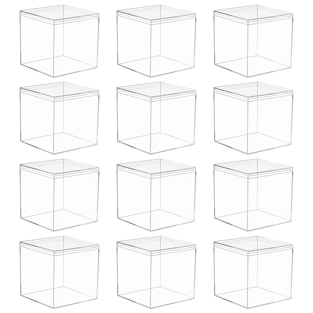 Hnlhot Clear Plastic Storage Containers with Lids, Airtight Organizer Boxes for Jewelry and Craft Supplies (12-Pack, 2 in) 6lcv9