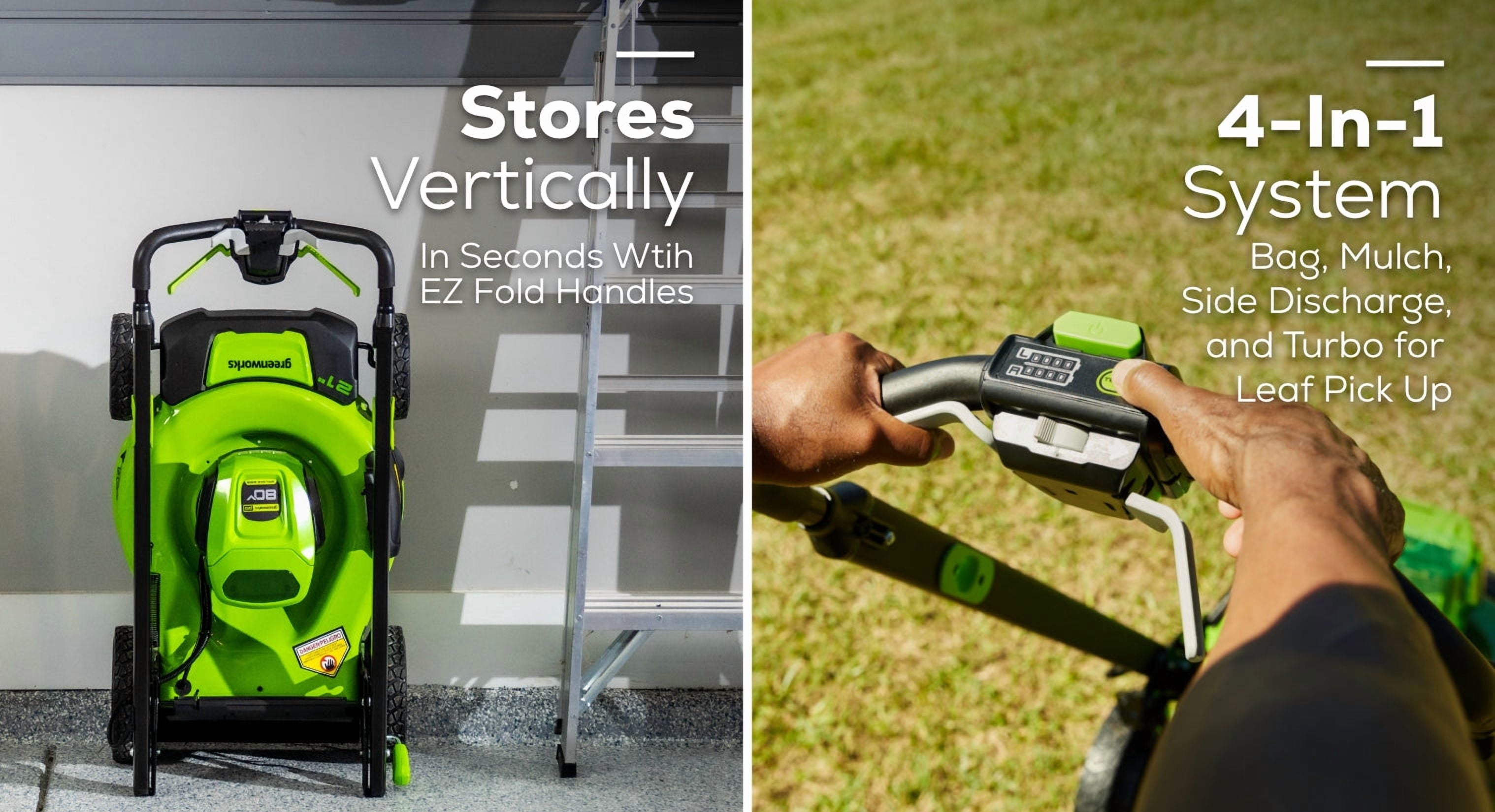 Greenworks 80V 21 in Cordless Self-Propelled Lawn Mower with 4.0Ah and 2.0Ah Batteries (Green, 21 in) nizz4
