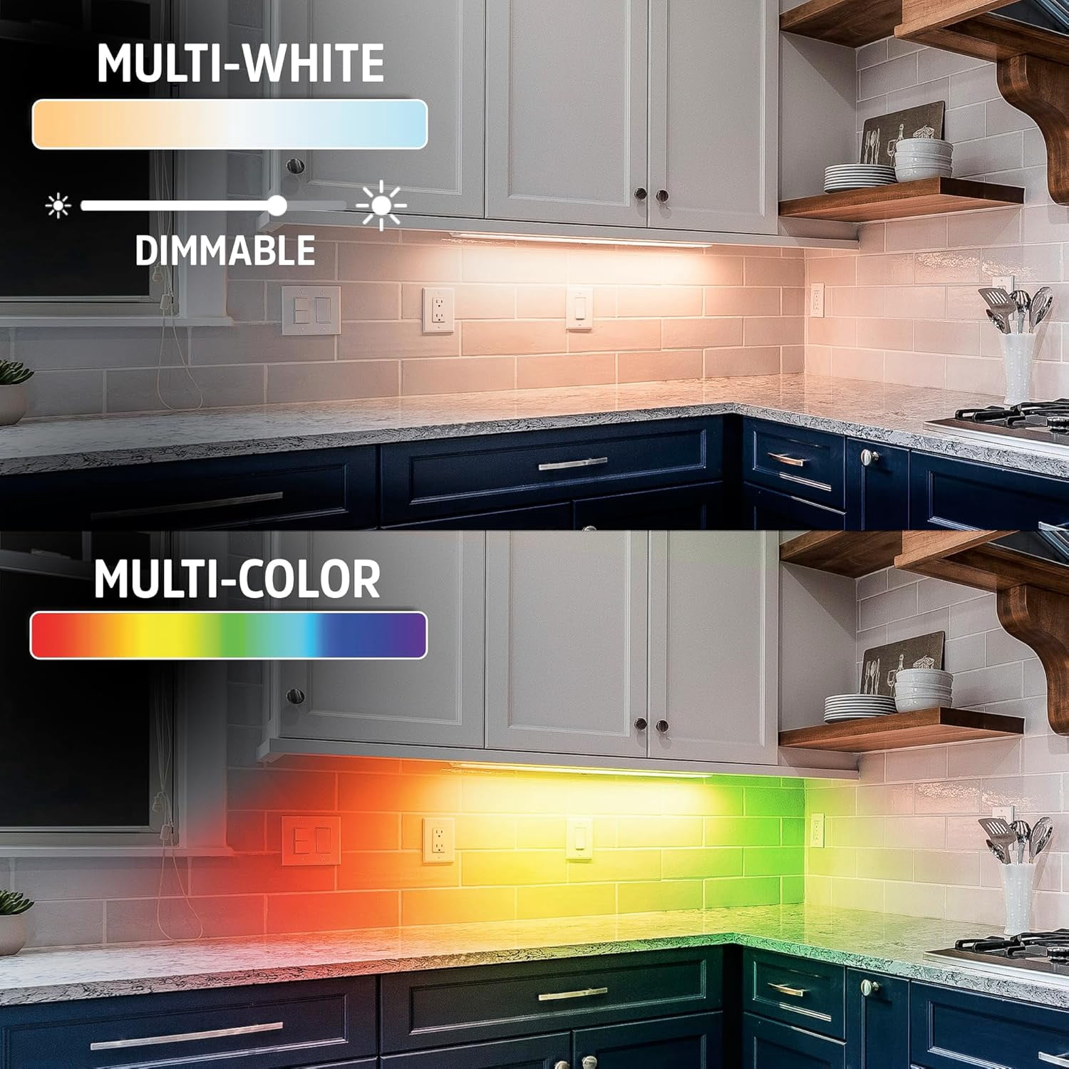 Energizer Smart Under Cabinet LED Light Bars with RGB and Multi-White Lighting (White, 2-Pack, 12 in) jane3