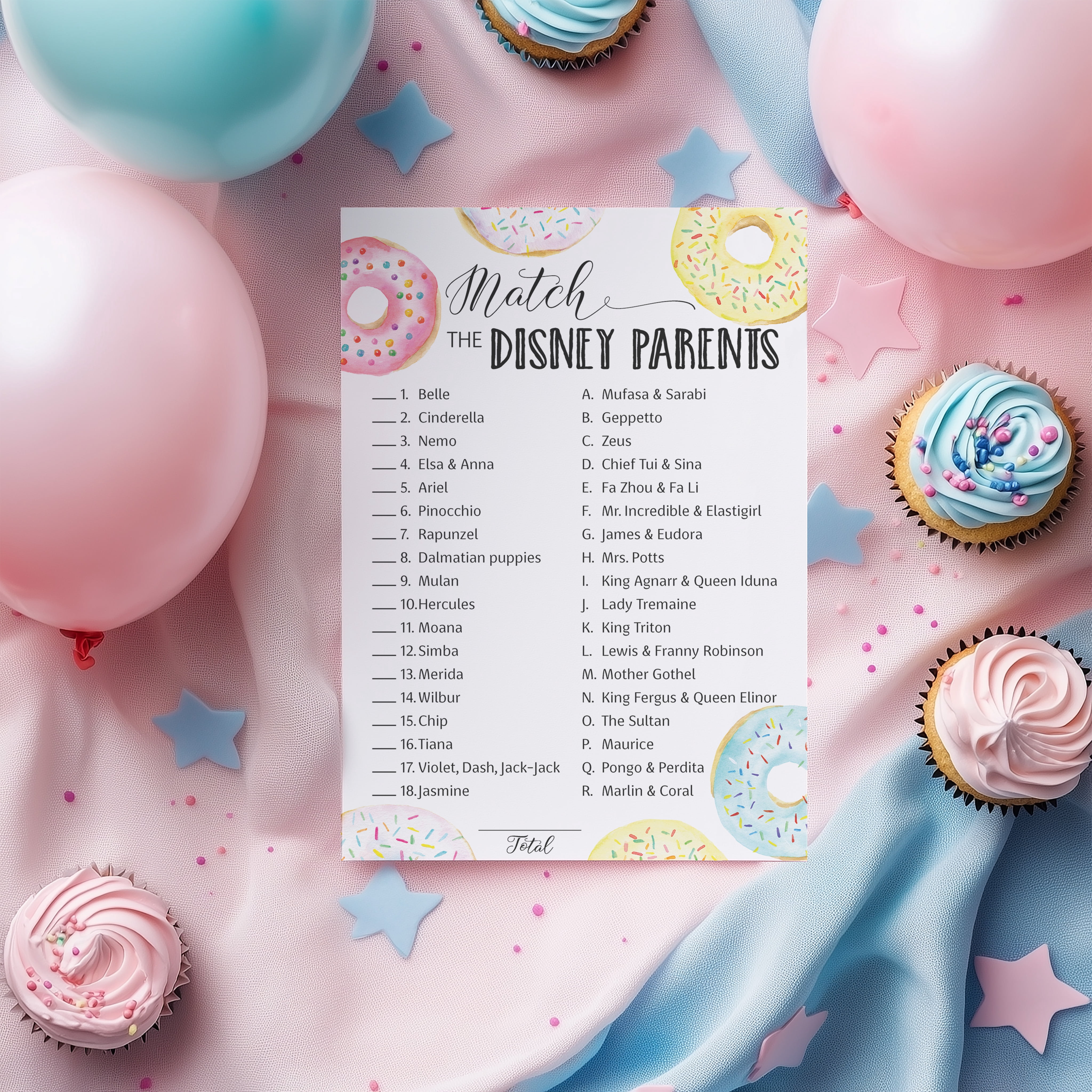 Roseum Collections Cartoon Parent Match Baby Shower Game (Pink, 25 Pack, 5 in x 7 in) z4kk7