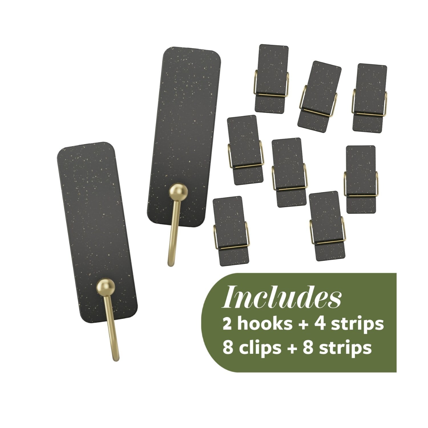 Command Wall Hooks Variety Pack (Soot, 10 Hooks, 12 Strips) fp99o