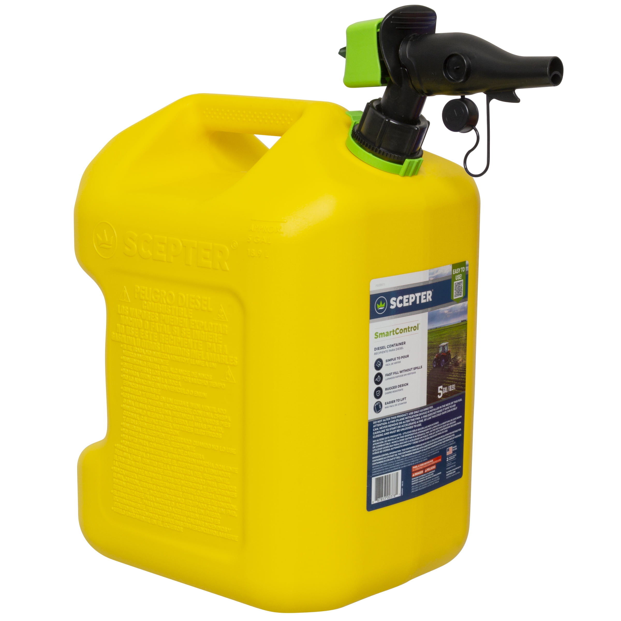 Scepter SmartControl Diesel Fuel Container (Yellow, 5 Gallon) p6hj3