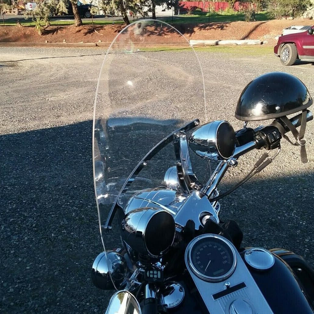 Kojem Motorcycle Windshield for Harley Davidson Softail Heritage Classic FatBoy (Clear, 26.5 in x 23 in) le8js