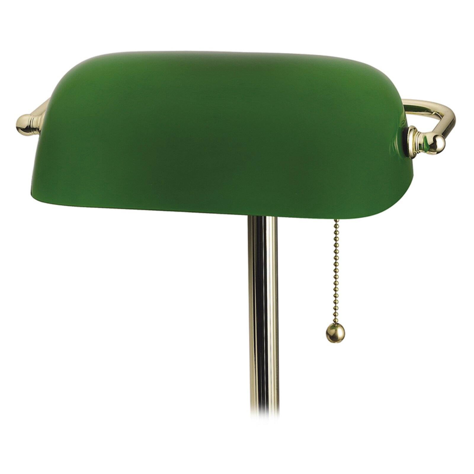 Catalina Traditional Banker's Desk Lamp, Vintage Style with Pull Chain Switch (Green, 13.5 in) w28yb