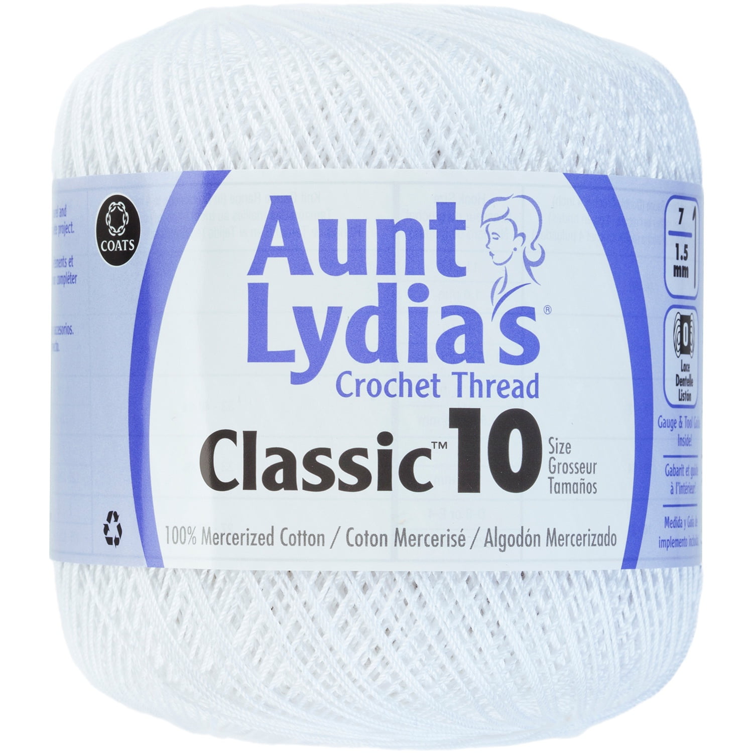 Aunt Lydia's Classic Crochet Thread Size 10 (White, 6-Pack) j28ny