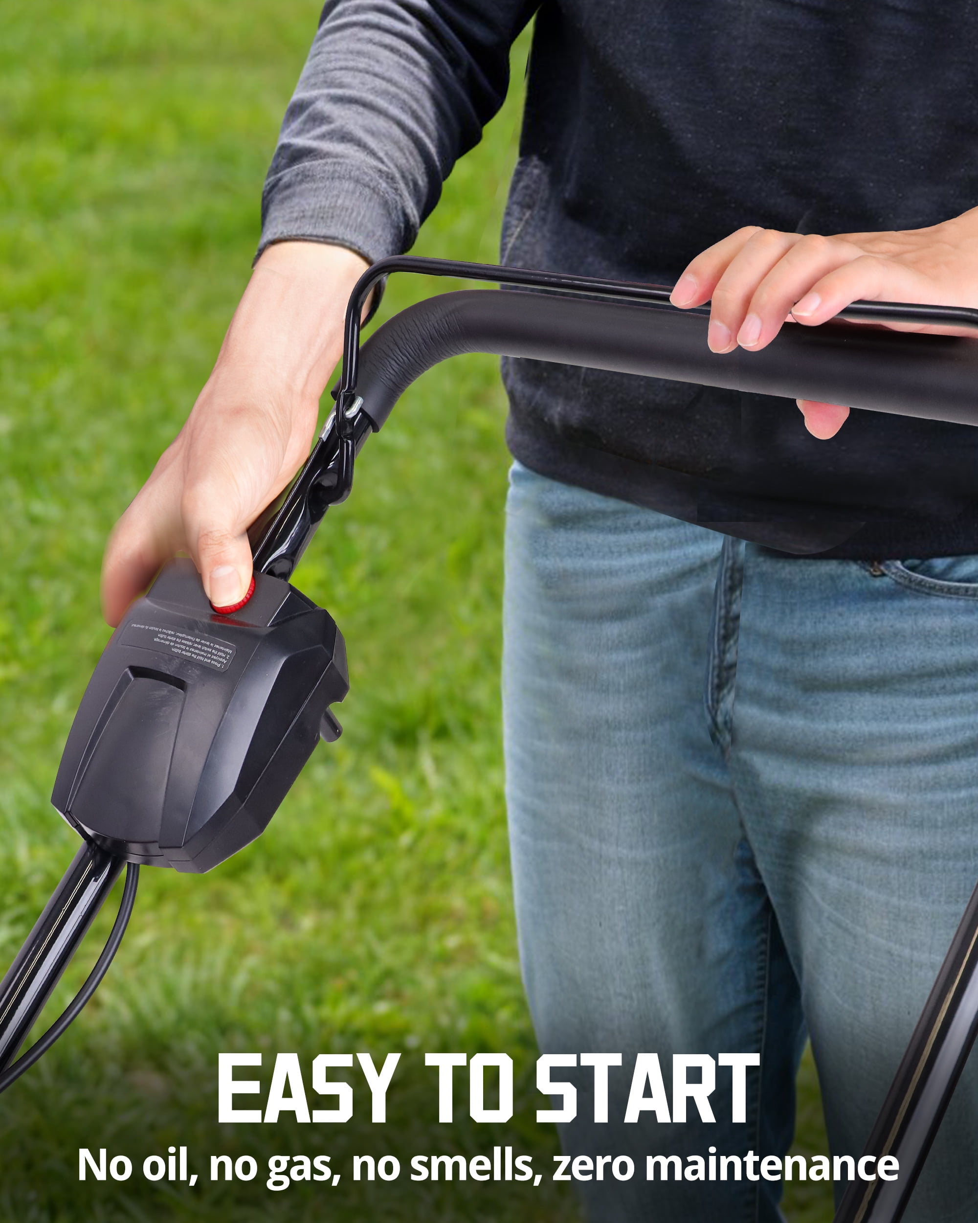 PowerSmart 21 in 40V Brushless Cordless Lawn Mower with Dual 4.0Ah Batteries and Charger (Black, 21 in) gi8bw