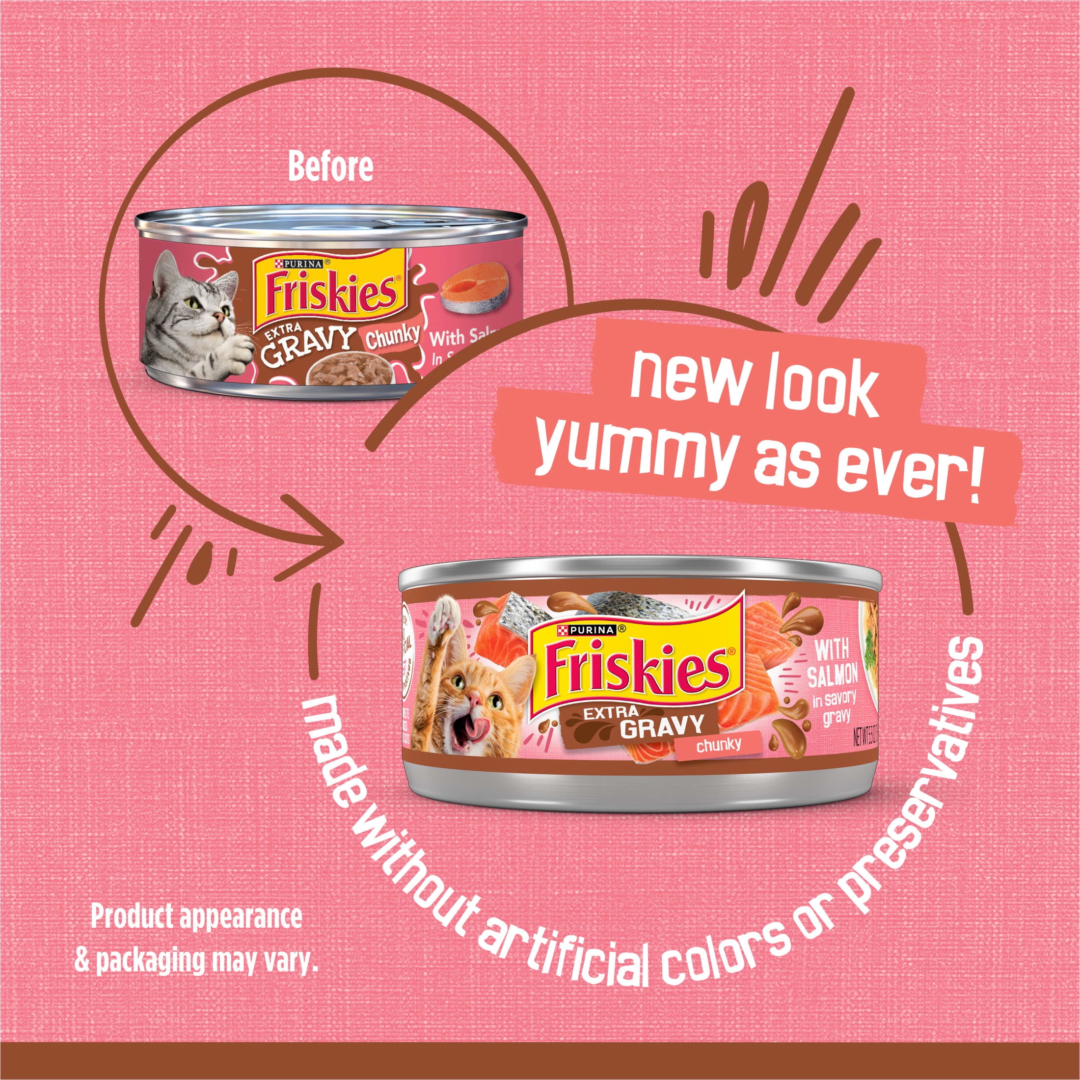 Friskies Extra Gravy Chunky Salmon Wet Cat Food (Salmon, 5.5 oz) fll9e