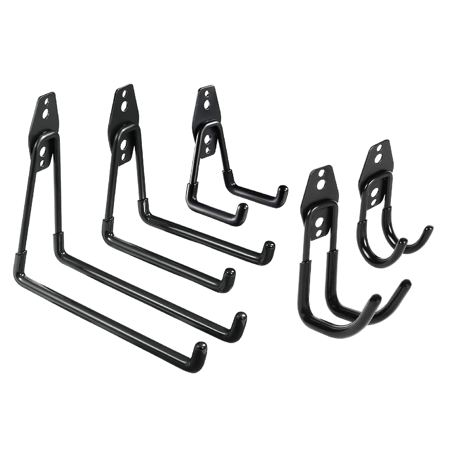 PeerBasics Heavy-Duty Utility Hook Set, Garage Organization Storage Hangers (Black, 5 Pack) sxvmi