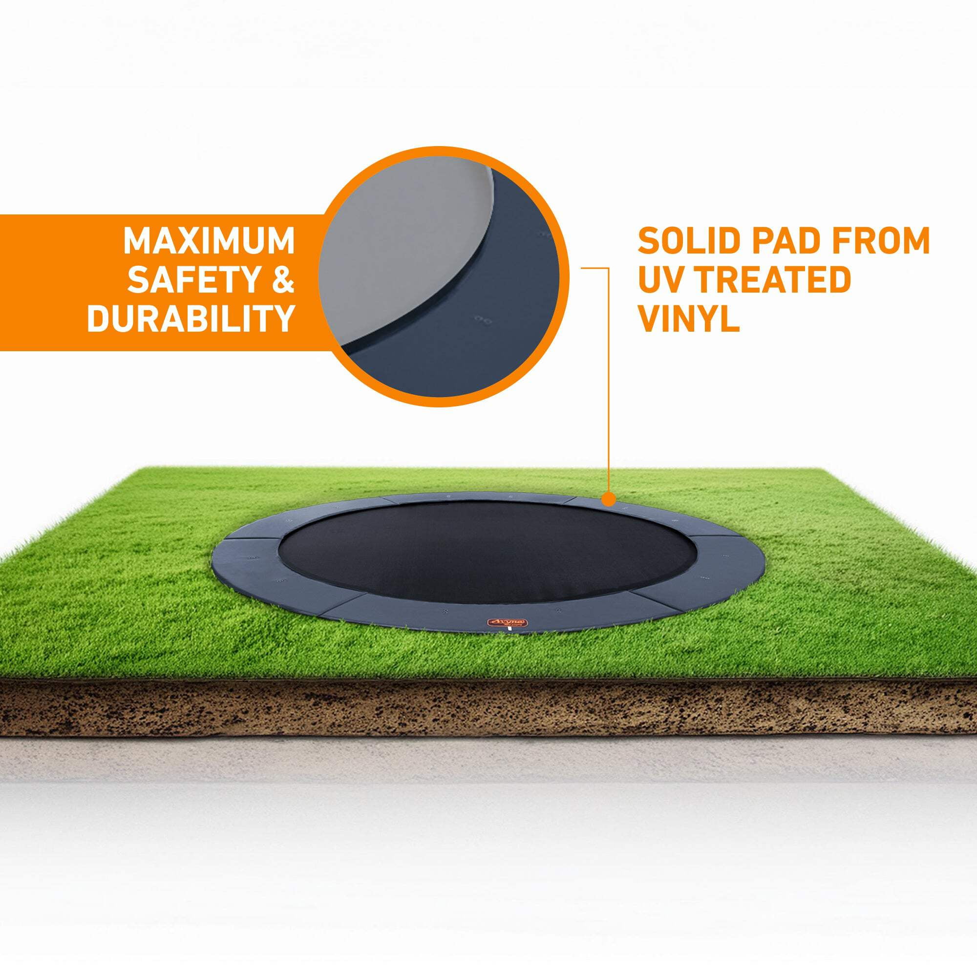 Avyna Pro-Line In-Ground Trampoline, Heavy-Duty Round Jumping System with Safety Pad (Grey, 14 ft) x8jqk