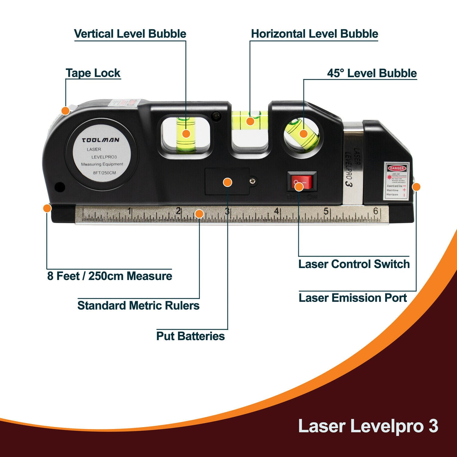 AJ Wholesale Mini Laser Line Level Tool (Compact, High-Precision Alignment) a3tad