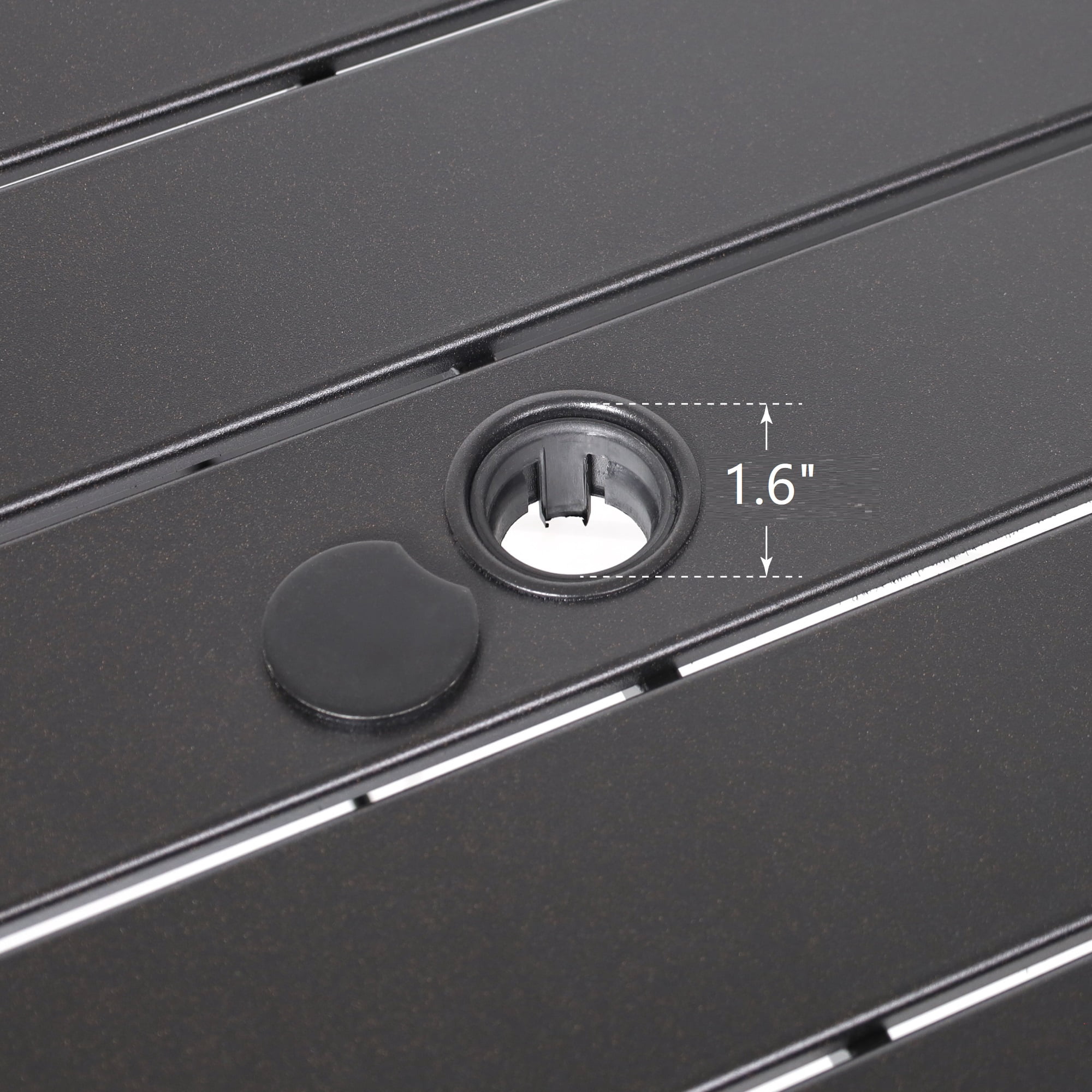 Anmutig 7-Piece Outdoor Patio Dining Set with 60 in x 38 in Steel Slat Table and 6 Stackable Chairs (Black) f4sbl