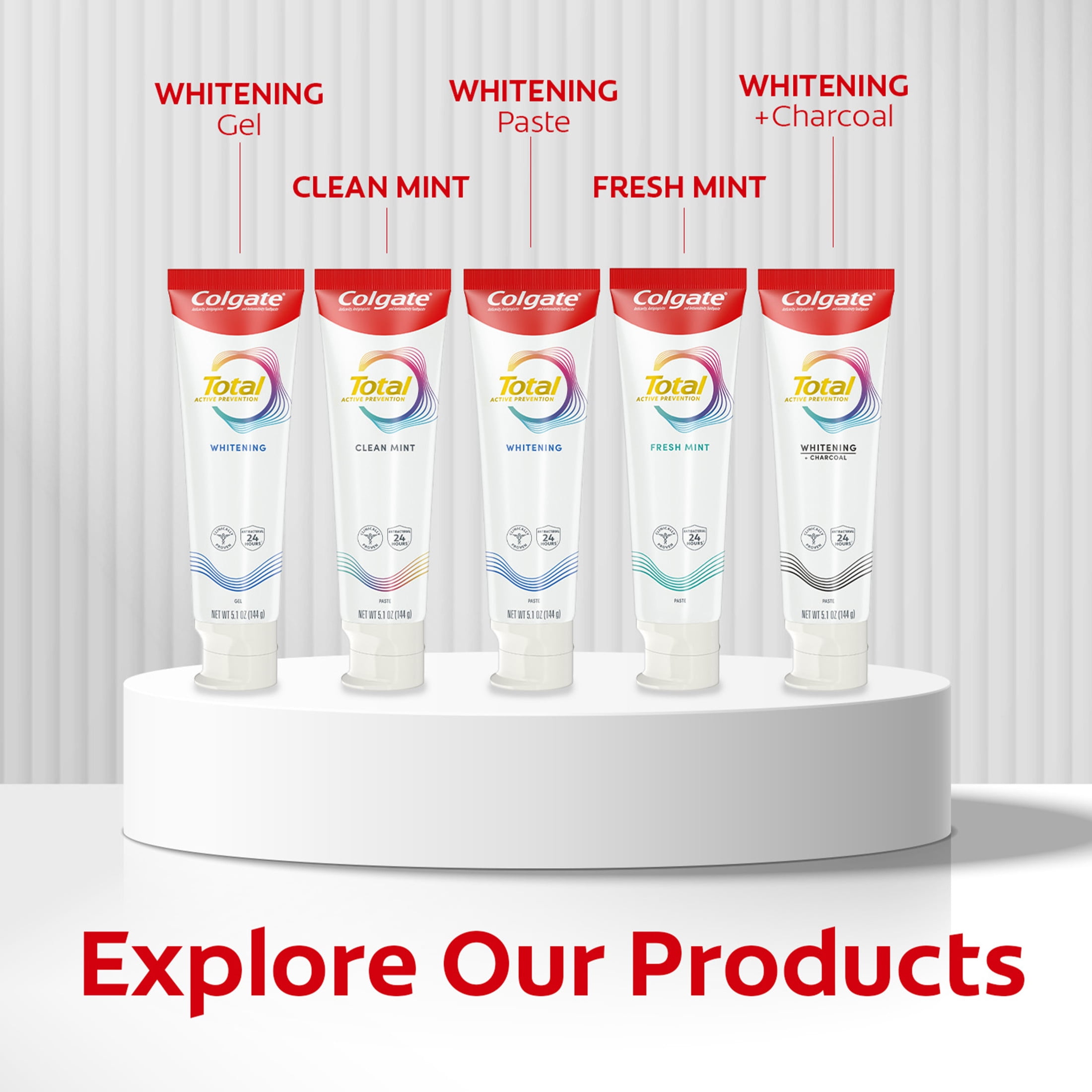 Colgate Total Plaque Pro Release Whitening Toothpaste (Mint, 3.0 oz) 8oebv