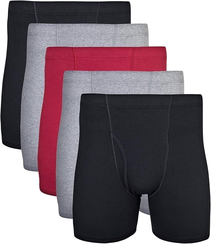 Gildan Men's Boxer Briefs Moisture Wicking Underwear (Assorted, 5-Pack) v7o4l