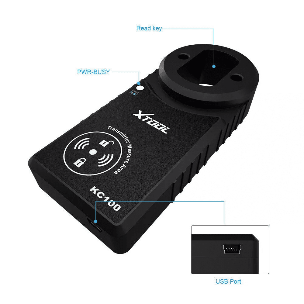 XTOOL KC100 Automotive Key Fob Programmer Adapter for Toyota Lexus VW BMW (Black) dq3wg