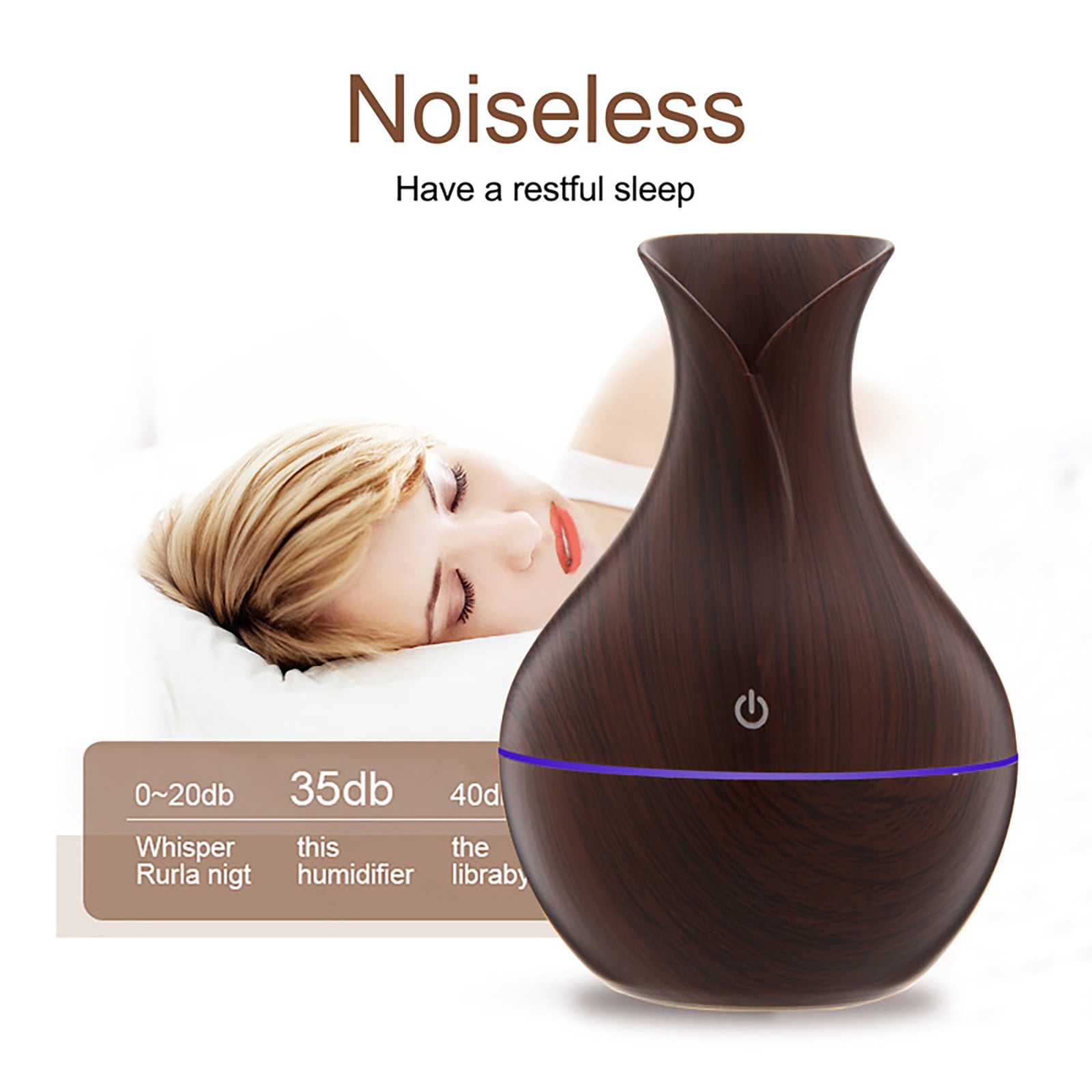 Kayannuo Essential Oil Diffuser LED Aromatherapy Humidifier for Home and Office (White, 10 fl oz) kzn47