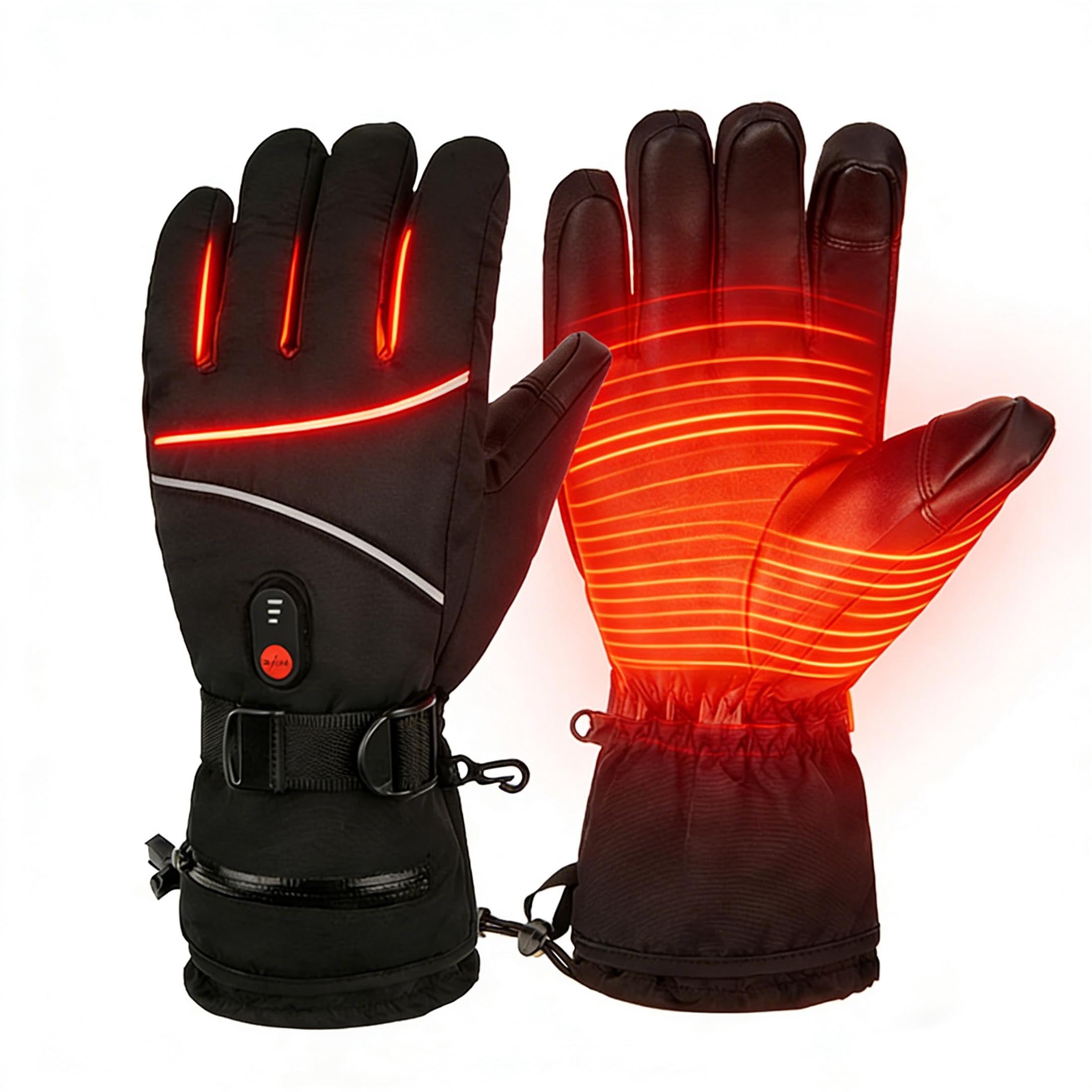 Generic Heated Motorcycle Gloves, Waterproof Windproof Touchscreen Winter Gear (Black, 6000mAh Battery) xoy2j