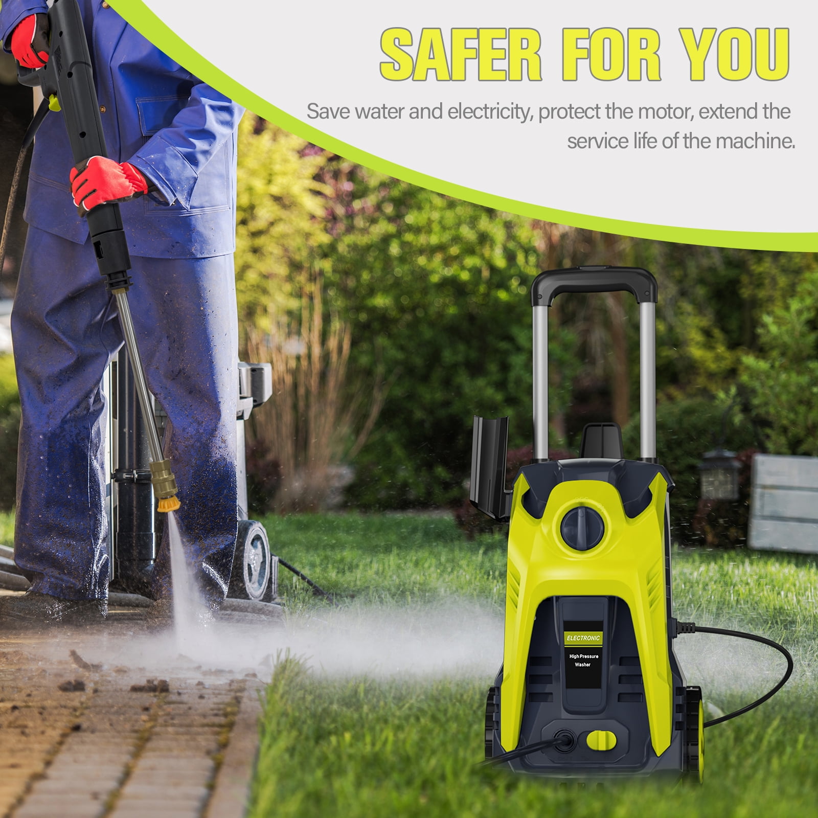 HONDMIN 4200 PSI Electric Pressure Washer, High-Pressure Jet Cleaner with Foam Cannon and 25 ft Hose (4200 PSI, 2 GPM) lky1f