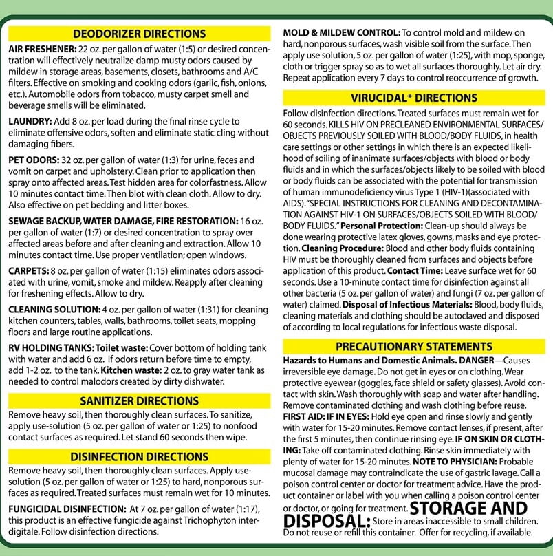 OdoBan Disinfectant and Odor Eliminator Multi-Purpose Cleaner (Original Eucalyptus Scent, 1 Gallon Concentrate and 32 oz Ready-to-Use Spray) 52hgw