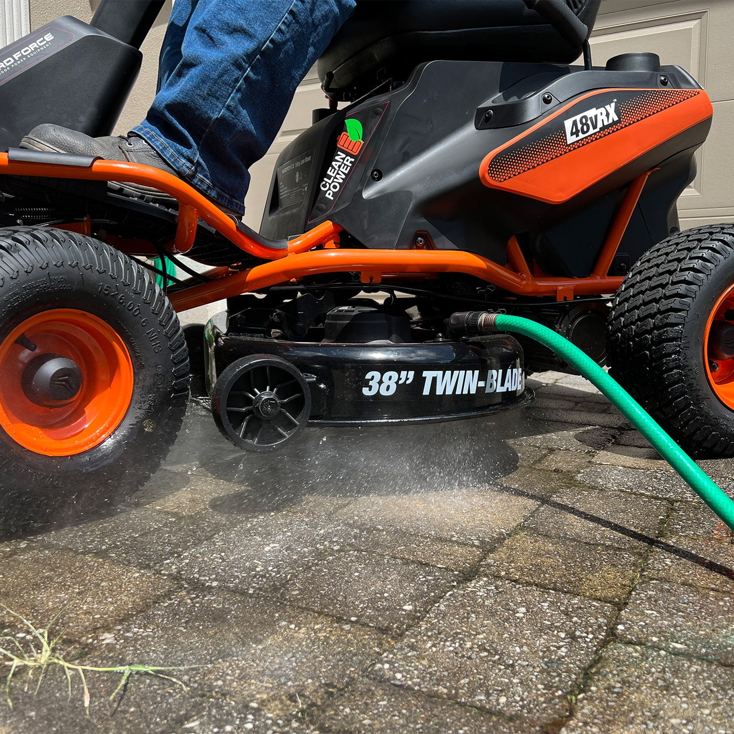 Merotec 48V Rear Engine Riding Lawn Mower (38 in Deck, Electric) gnngc
