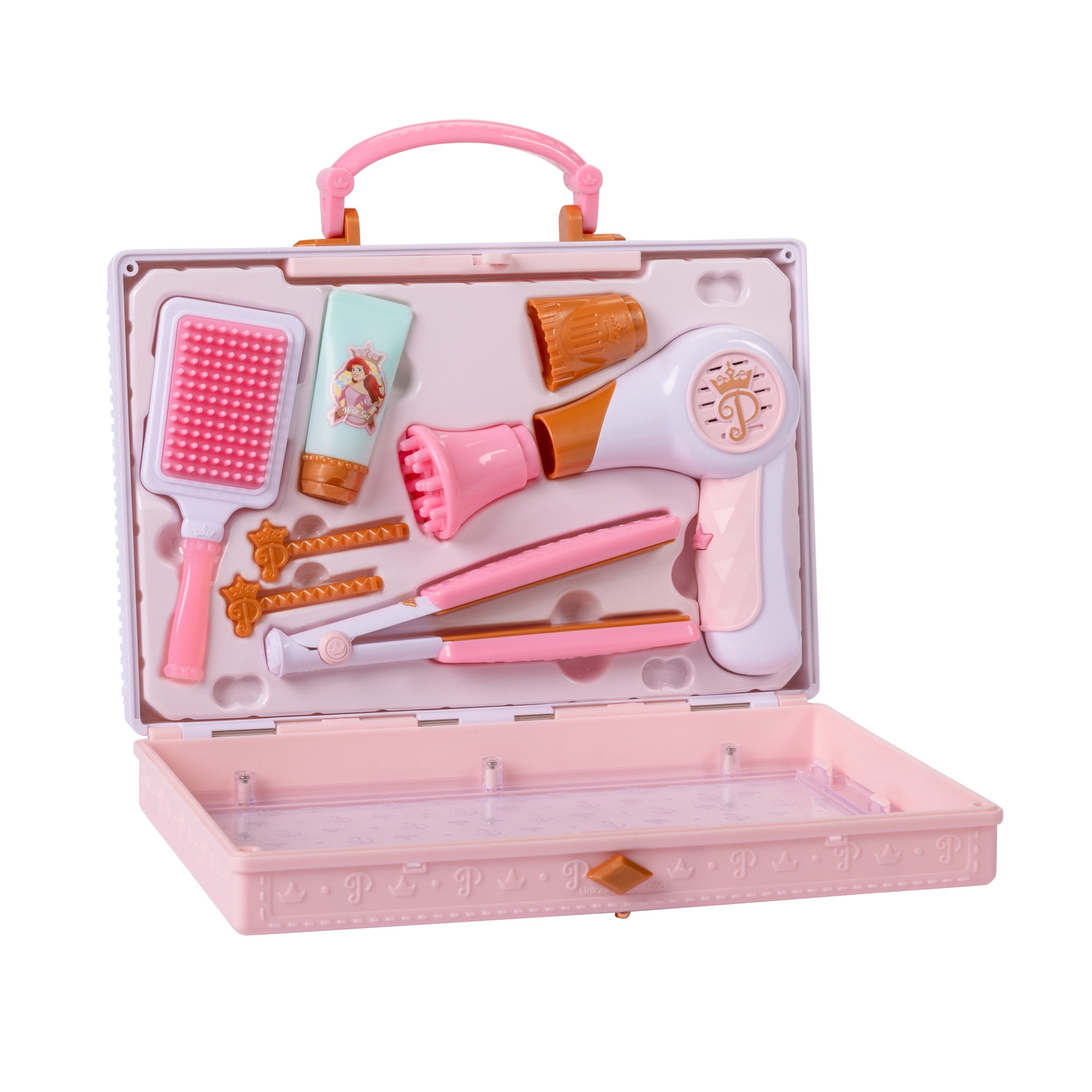 Disney Princess Style Collection Hair Styling Tote Set (Pink, 10-Piece) ga5l0