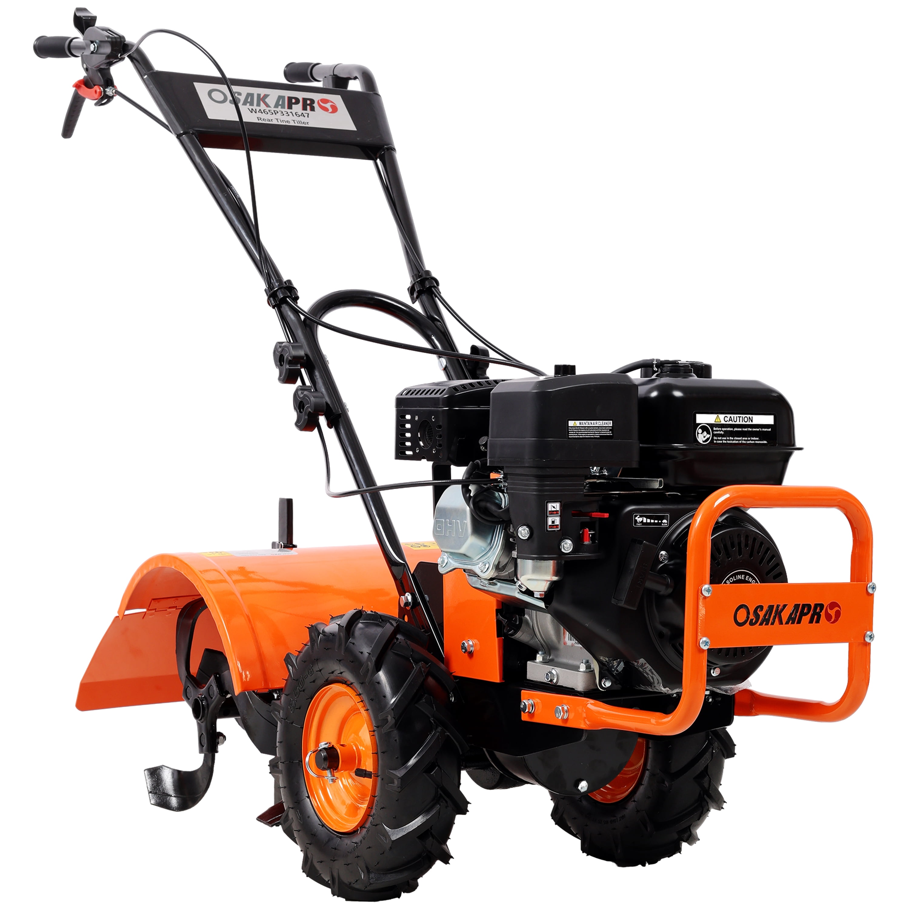 OTTO Heavy Duty Rear Tine Tiller 212cc Gas Powered Cultivator (20 in W x 8 in D, 13 in Tires) 0tgca