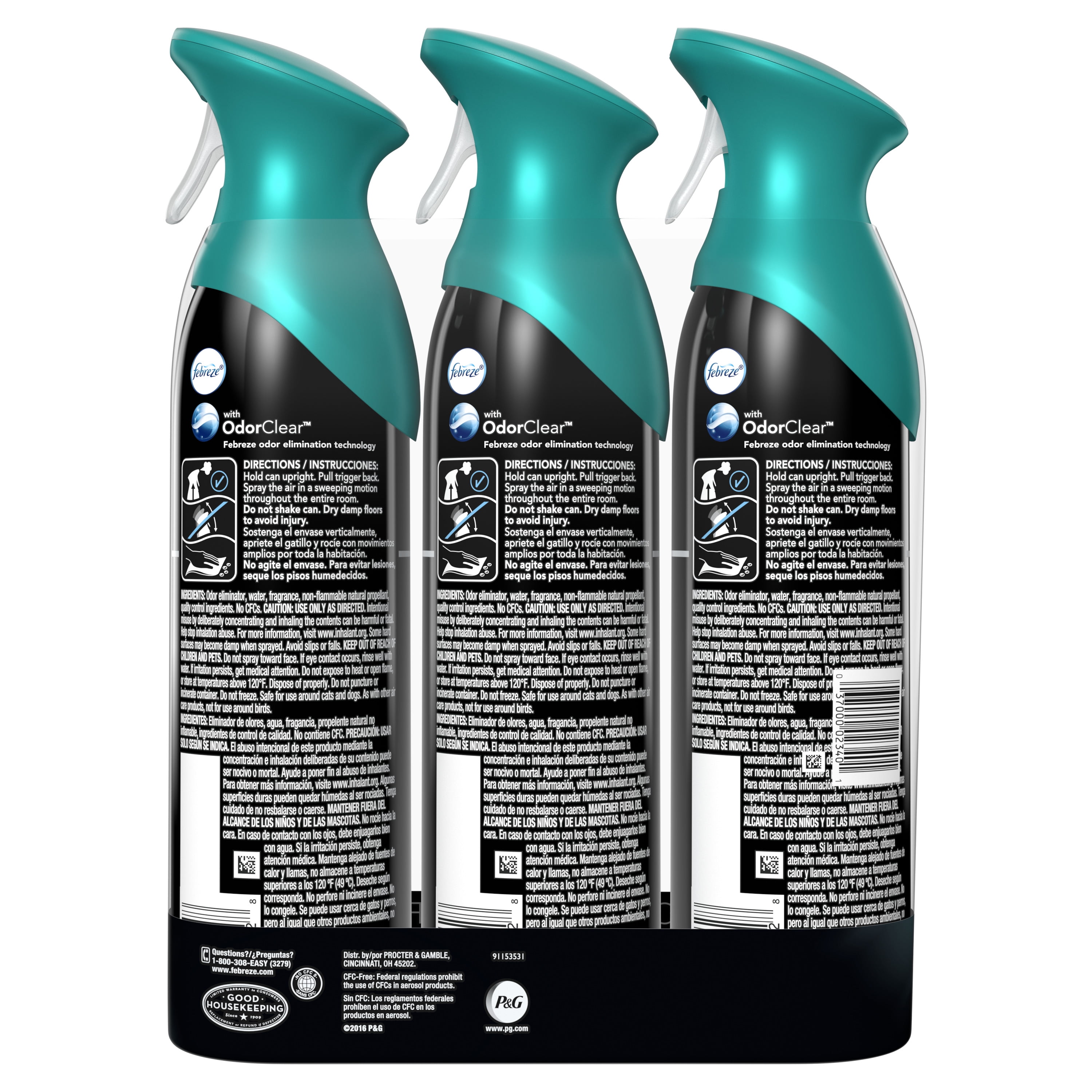Febreze Unstopables FRESH Air Freshener Spray Long-Lasting Odor Eliminator (Fresh Scent, 3 Pack, 8.8 oz each) i3zz4