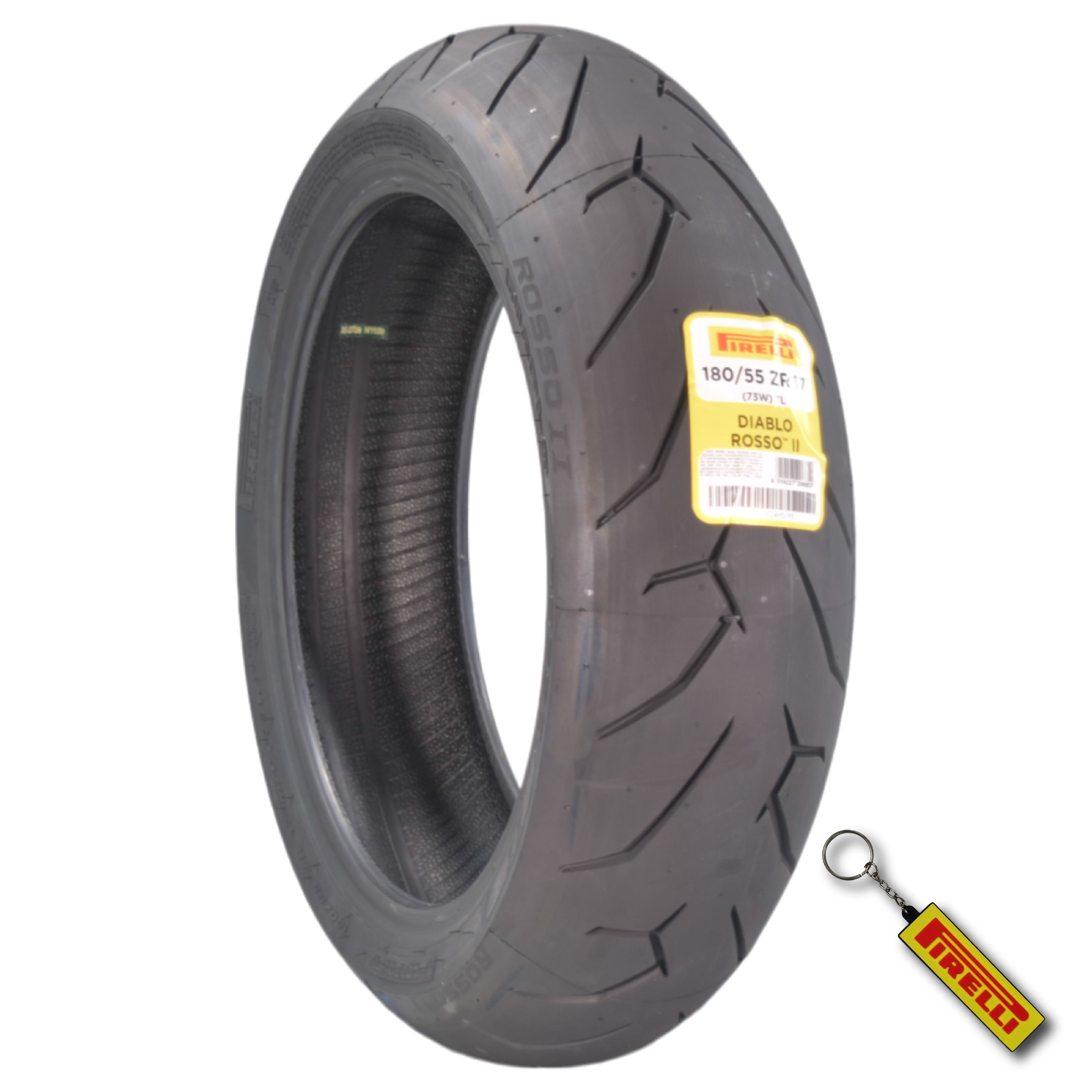 Pirelli Diablo Rosso II Rear Motorcycle Tire (180/55 ZR 17, Black) 5mse1