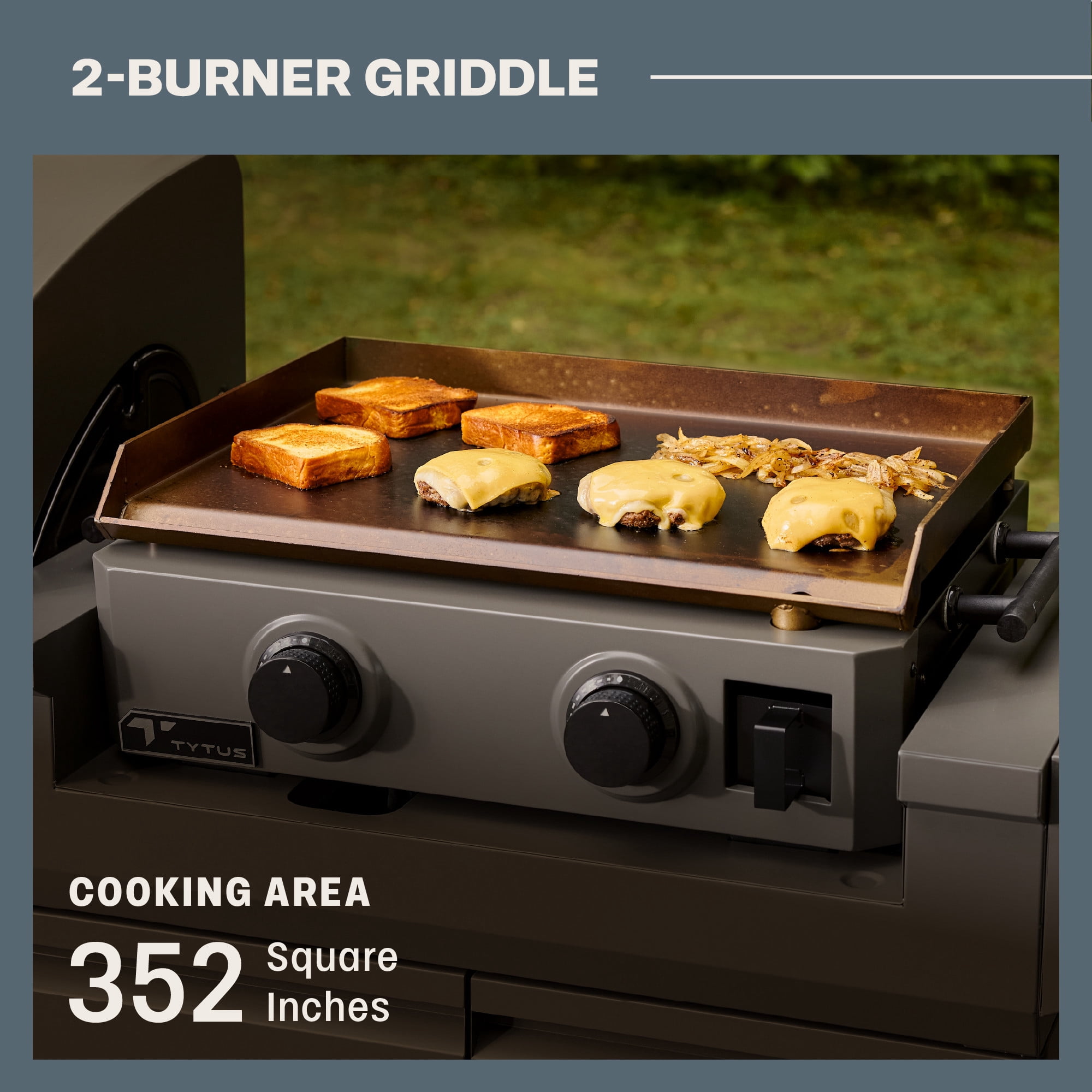 TYTUS Modular Duo 4-Burner Gas Grill and 2-Burner Gas Griddle Station with Light and Cover (Grey) so82u