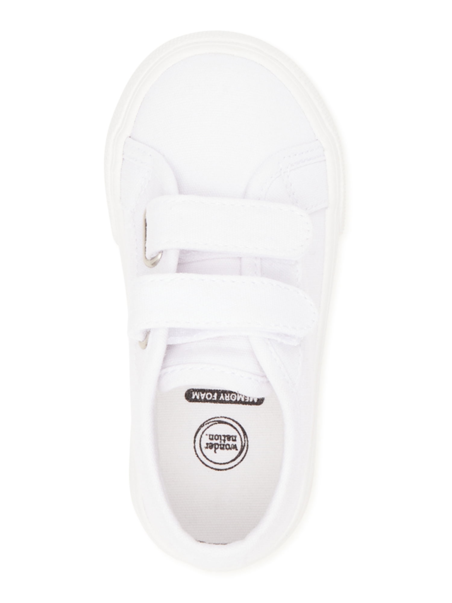 Wonder Nation Toddler Girls Canvas Skate Sneakers (White, 8 Toddler) nje1q