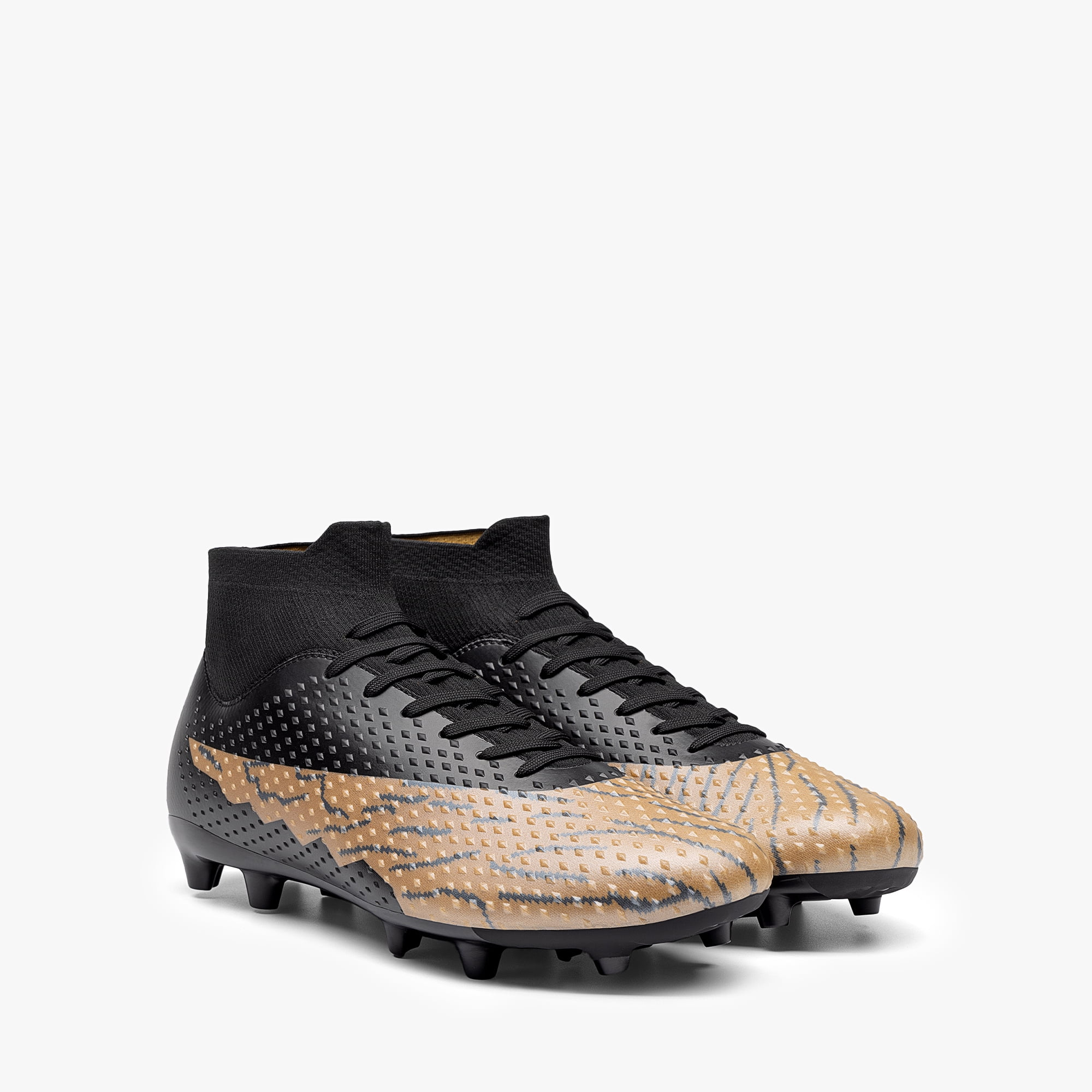 DREAM PAIRS Men's Firm Ground Soccer Cleats High-Top Professional Training Football Shoes (Black, 10 US) j3dqw