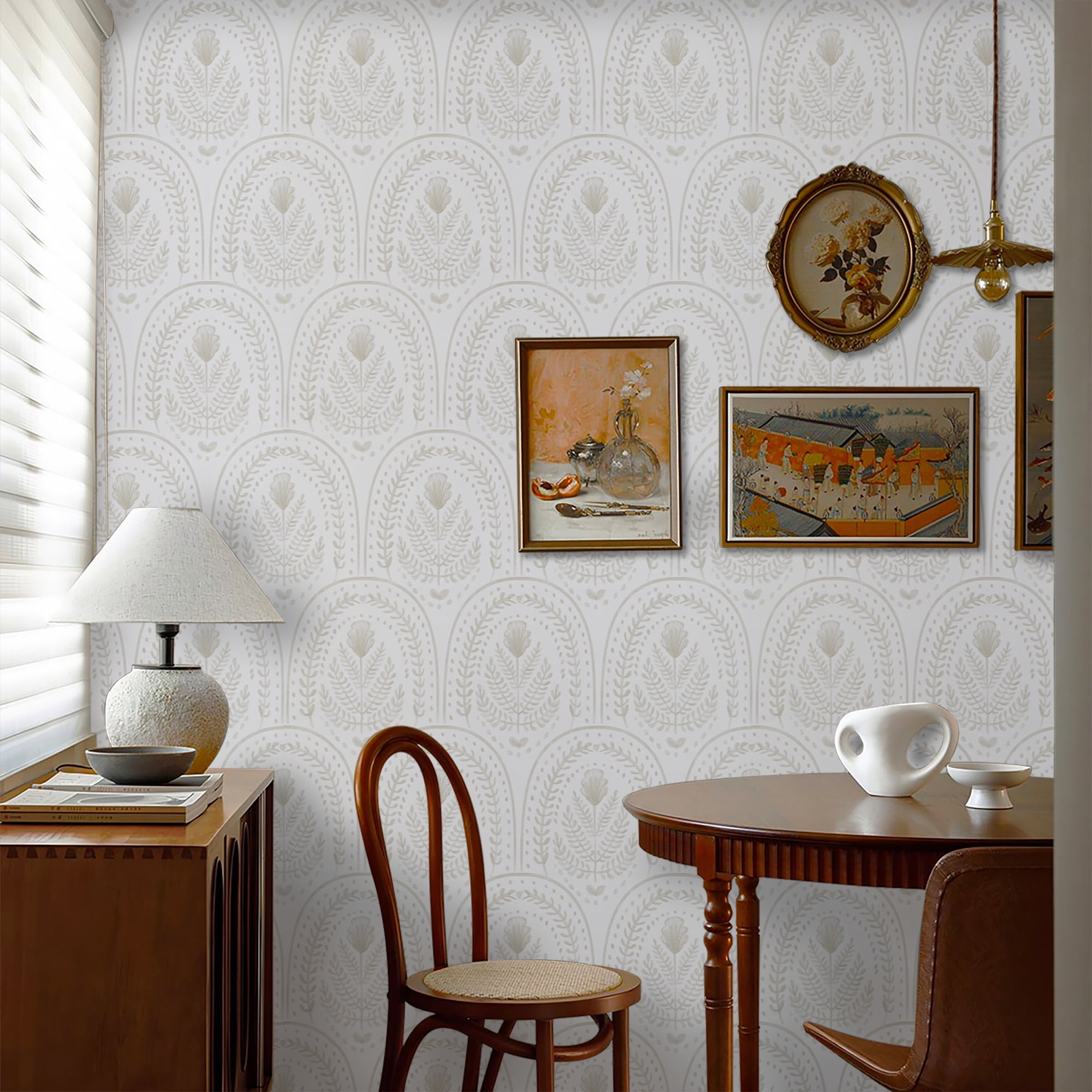 UMIGGEE Boho Peel and Stick Wallpaper, Removable Self-Adhesive Contact Paper for Home Decor (White, 118-in x 17.3-in) 303o3