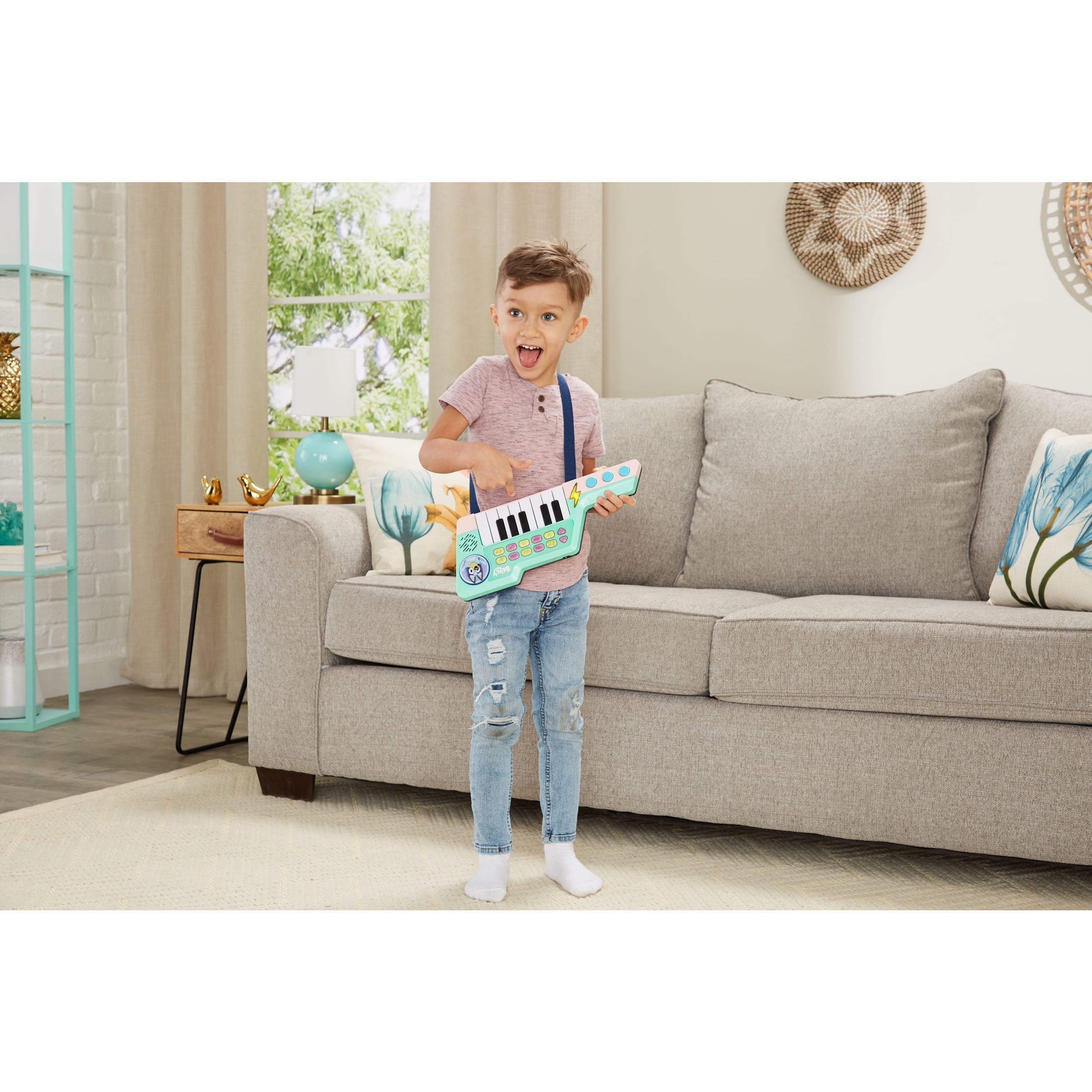Bluey VTech Musical Keytar Toy with Strap and Sound Effects (13 in) zc05q