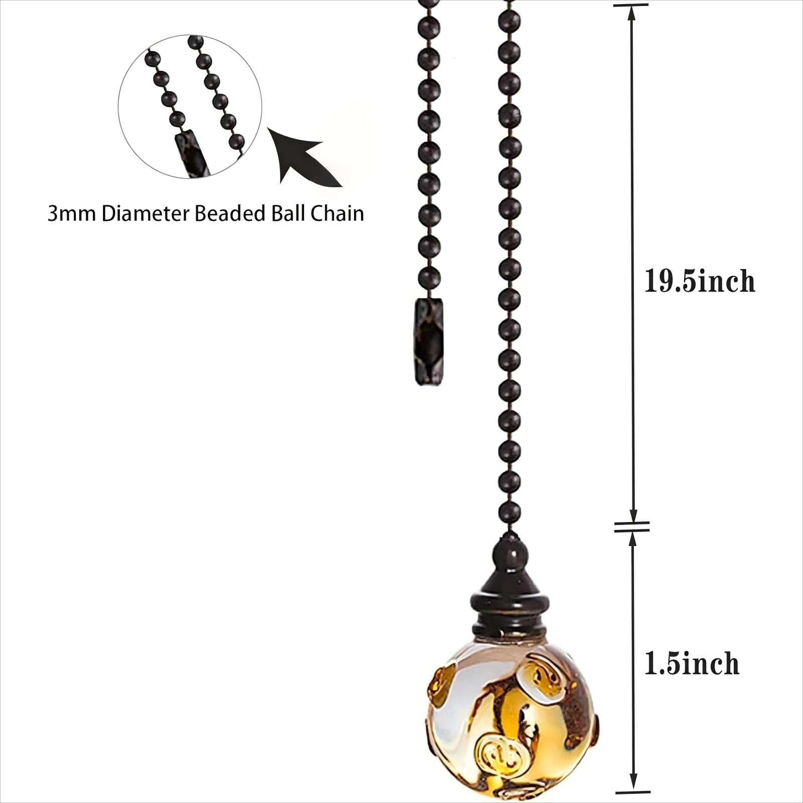 HonestMatter Ceiling Fan Pull Chain Extension with Sparkling Ice Glass Crystal (Clear, 12 in) ne9p4