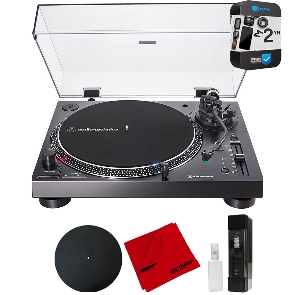 Audio-Technica AT-LP120XUSB-BK Direct-Drive Turntable with USB Output and Cleaning Accessory Bundle (Black) eq3b9