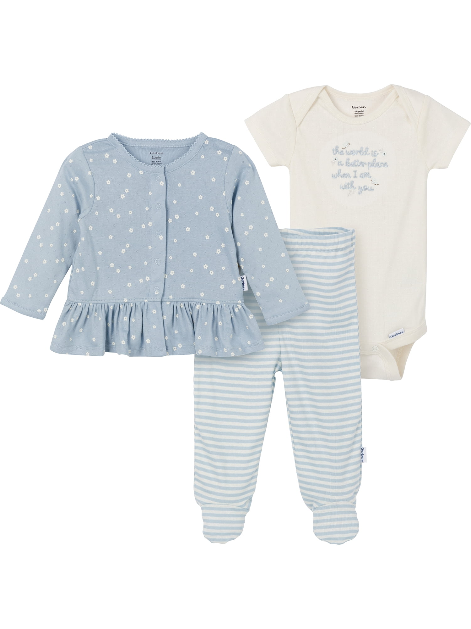 Gerber Baby Girl Take Me Home Outfit Set (3-Piece, Newborn) ywvby