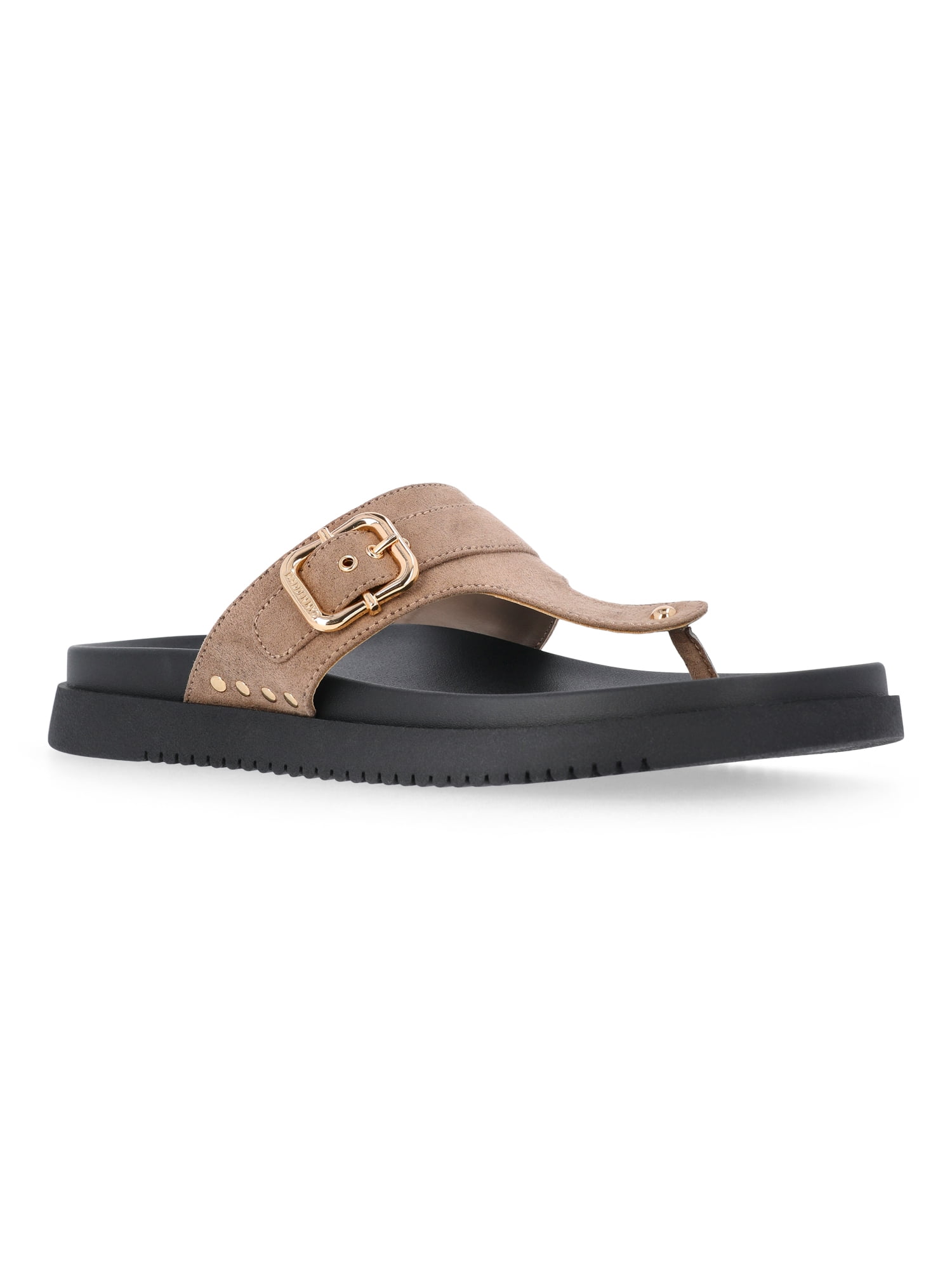 Madden NYC Women's Faux Suede Thong Footbed Sandals (Beige, Medium Width) 665sf