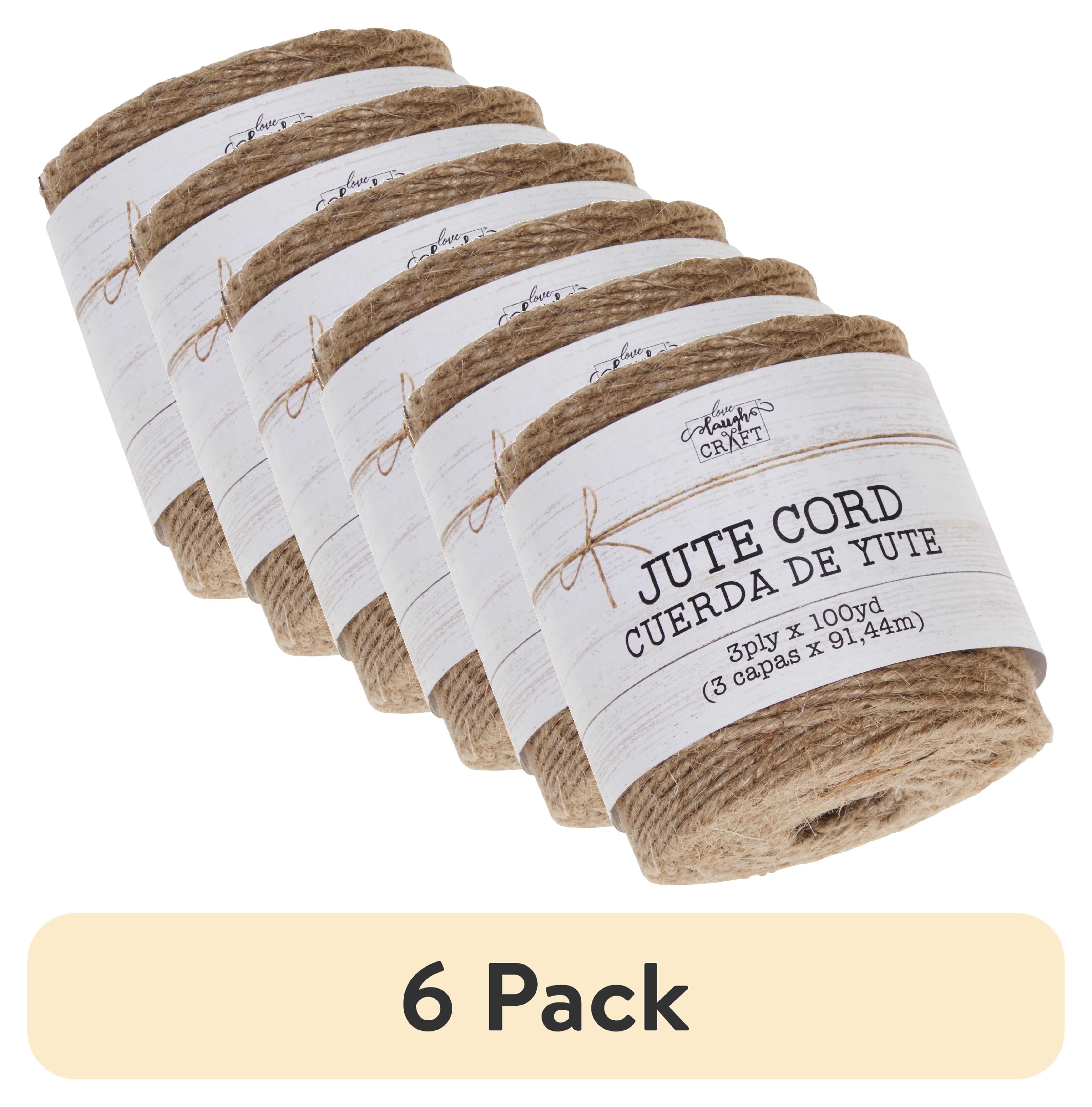 Love, Laugh, Craft 3-Ply Flexible Jute Twine Cord for DIY Crafts and Home Decor (Natural, 6 Pack, 100 yd) 0jms7