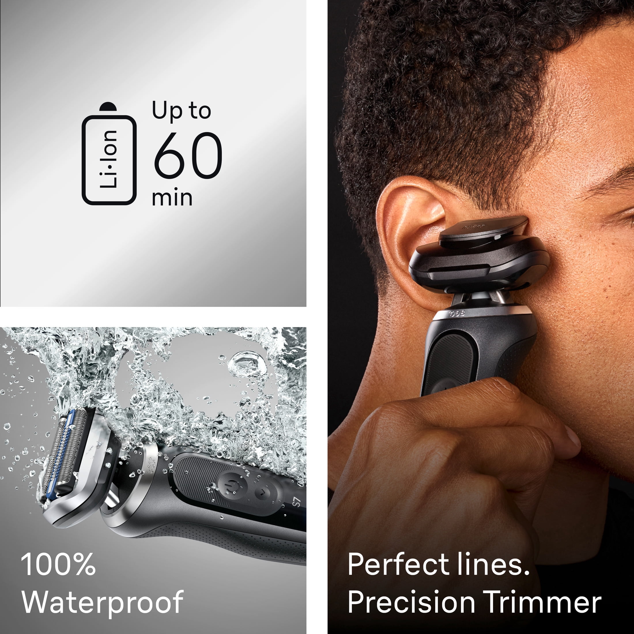 Braun Series 7 Electric Razor for Men, 360 Contour Flex Shaver with Precision Trimmer and Travel Case (Brown, 1 Count) 65wbn