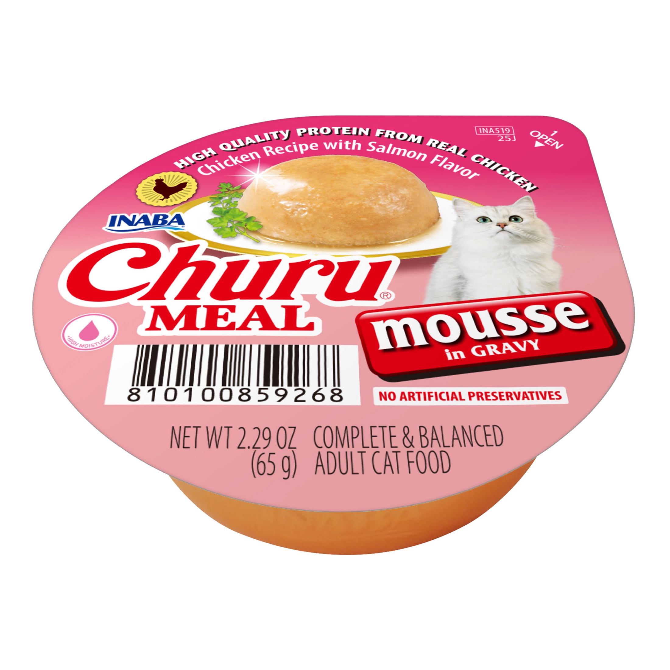 Inaba Churu Meal Mousse Adult Wet Cat Food (Chicken and Salmon Recipe, 2.29 oz) uf368