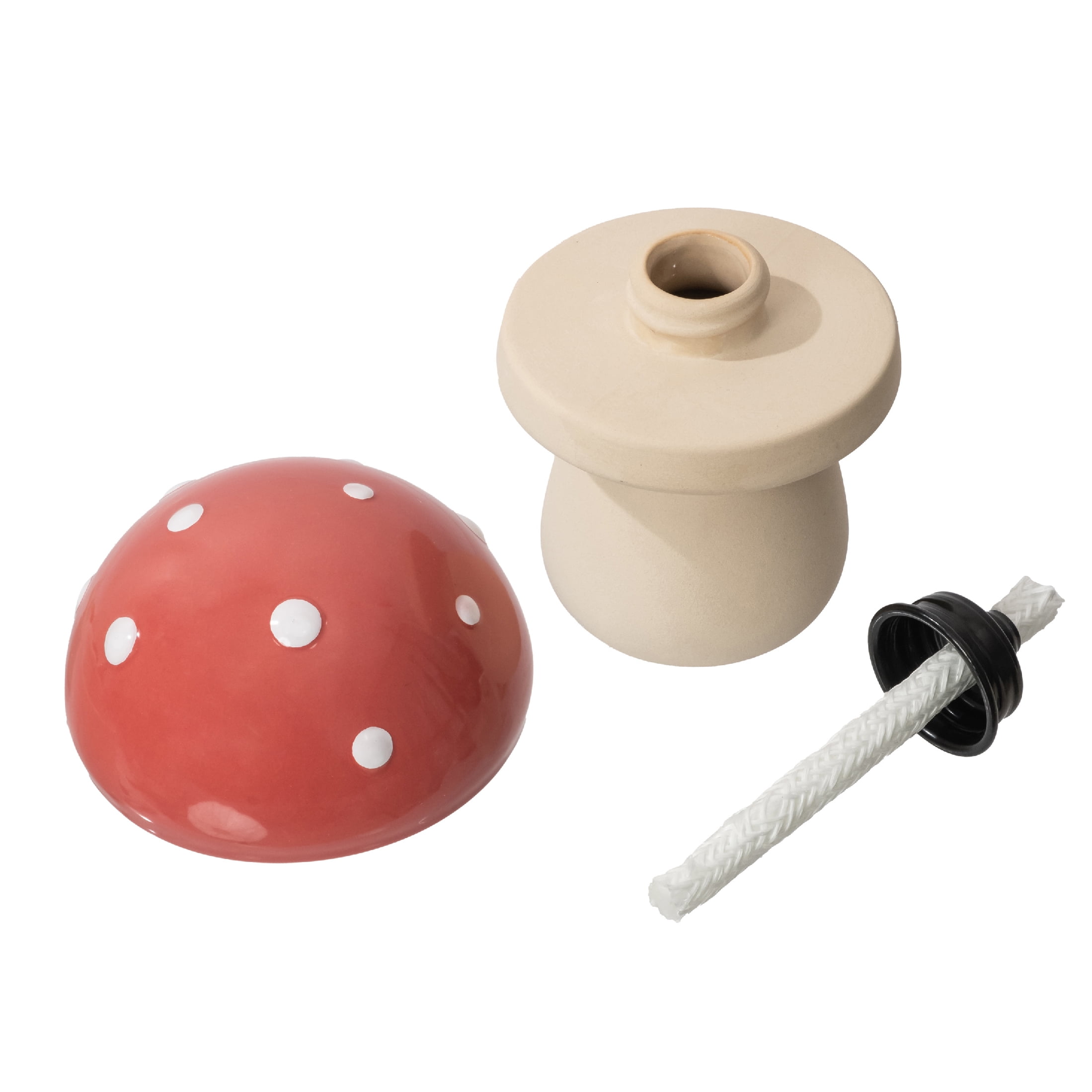Mainstays Ceramic Mushroom Tabletop Torch for Outdoor Patio Decor (Red, 6 in) 0dqdt